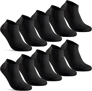 10 pares de calcetines cortos para hombre y mujer, de algodón, color negro, blanco y gris