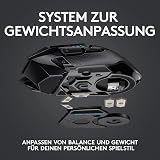 Logitech G502 LIGHTSPEED Wireless Gaming Mouse, HERO 16K Sensor, 16,000 DPI, RGB, Adjustable Weights, 11 Programmable Buttons, Long Battery Life, On-Board Memory, PC/Mac - Black (German Packaging) - 7