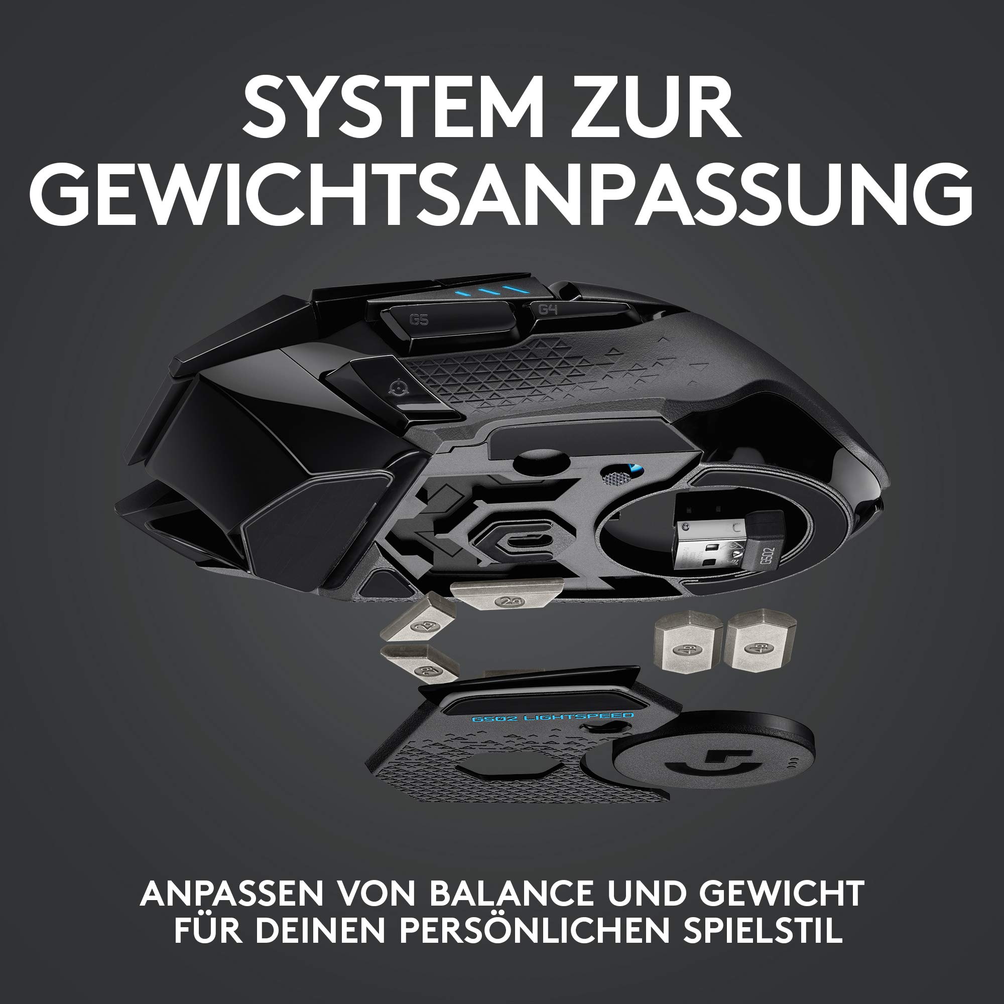 Logitech G502 LIGHTSPEED kabellose Gaming-Maus mit HERO 25K DPI Sensor
