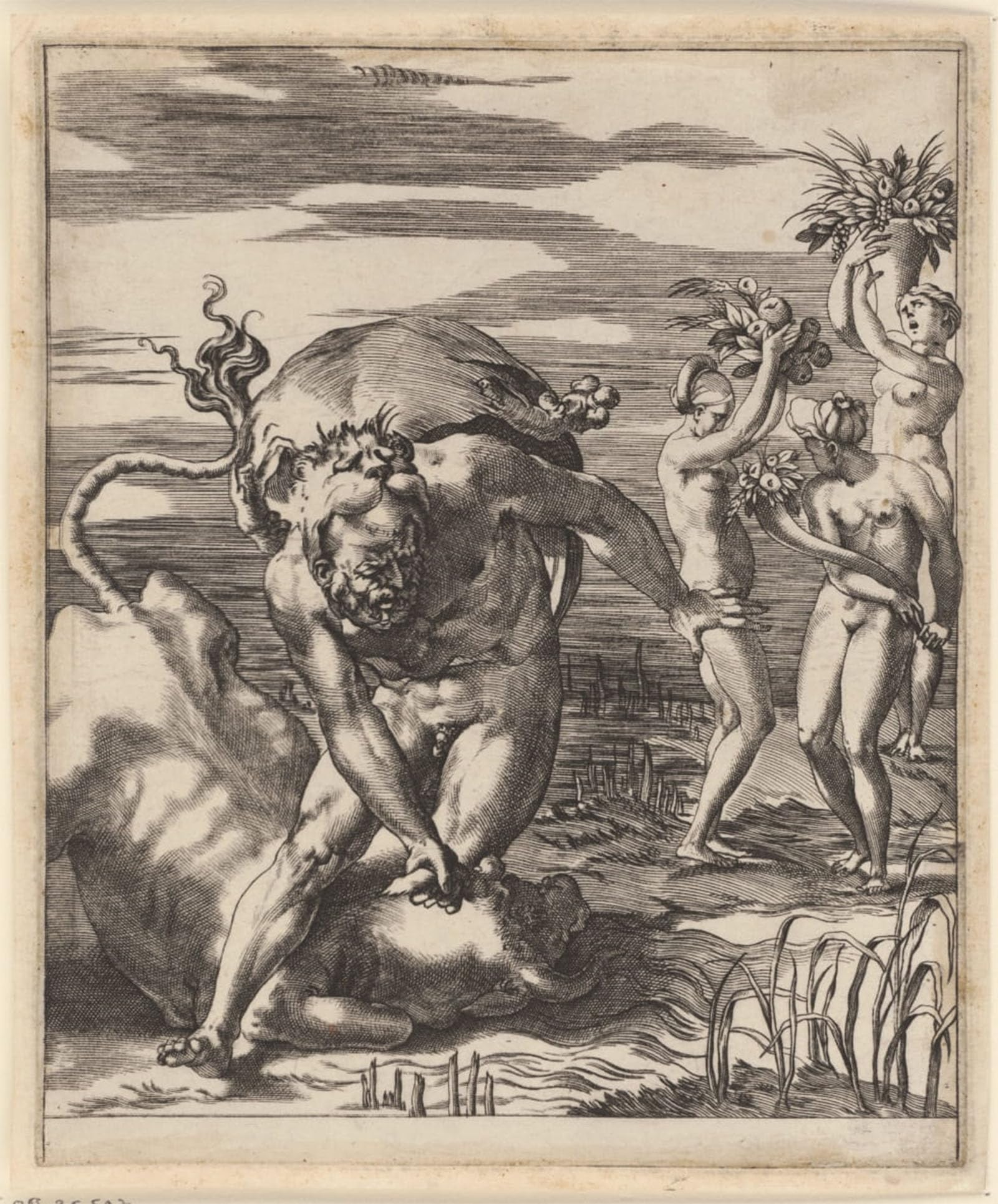 ARTXLXXBN Famous Art Print Poster Vintage Wall Art Scenes with Hercules by Jacopo Caraglio Canvas Art Poster for Home Decor 60x90cm