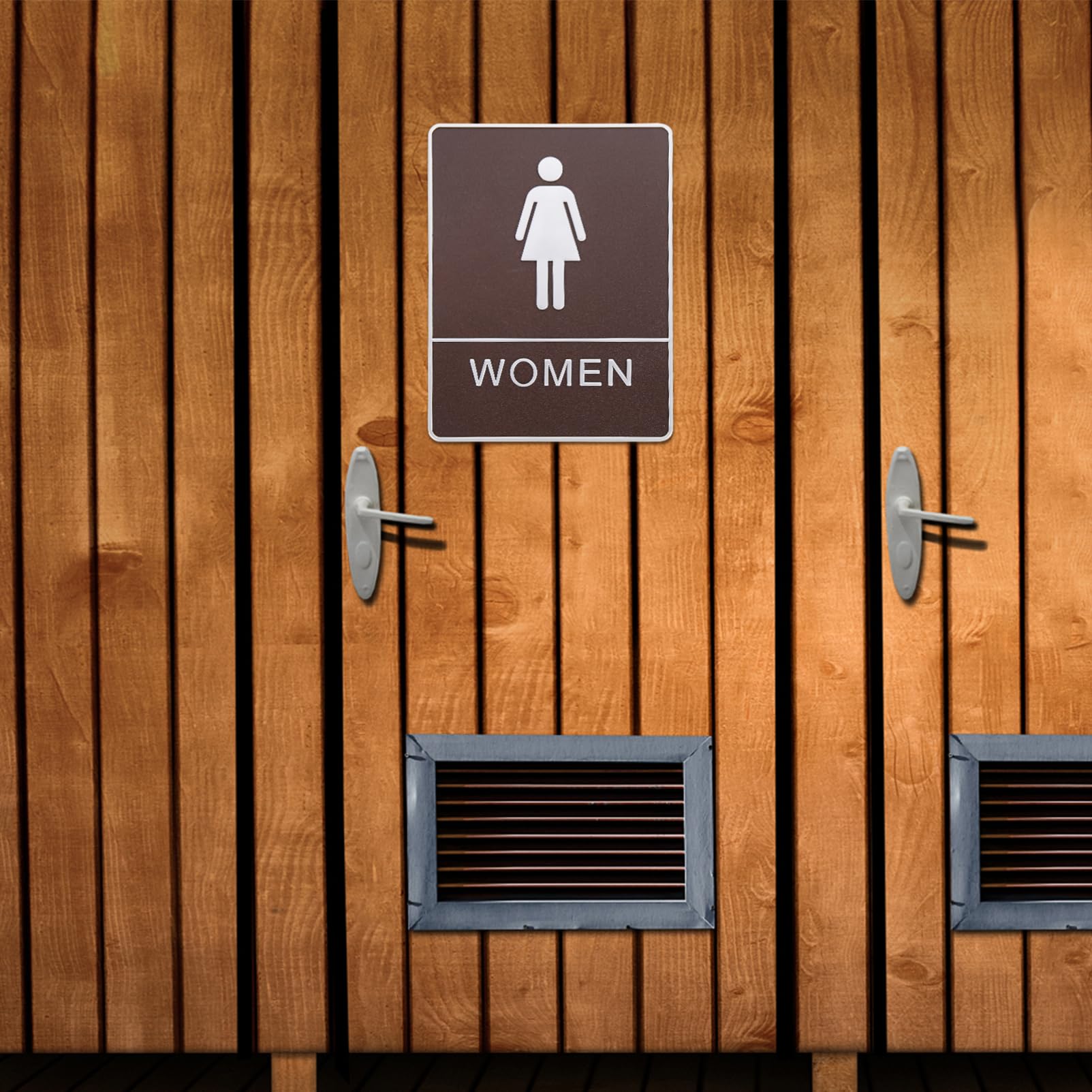 Gadpiparty Plastic Restroom Sign Self-adhesive Backing Gender Identification for Hotels Stores and Public Restrooms Elegant Design Toilet Identification Sign