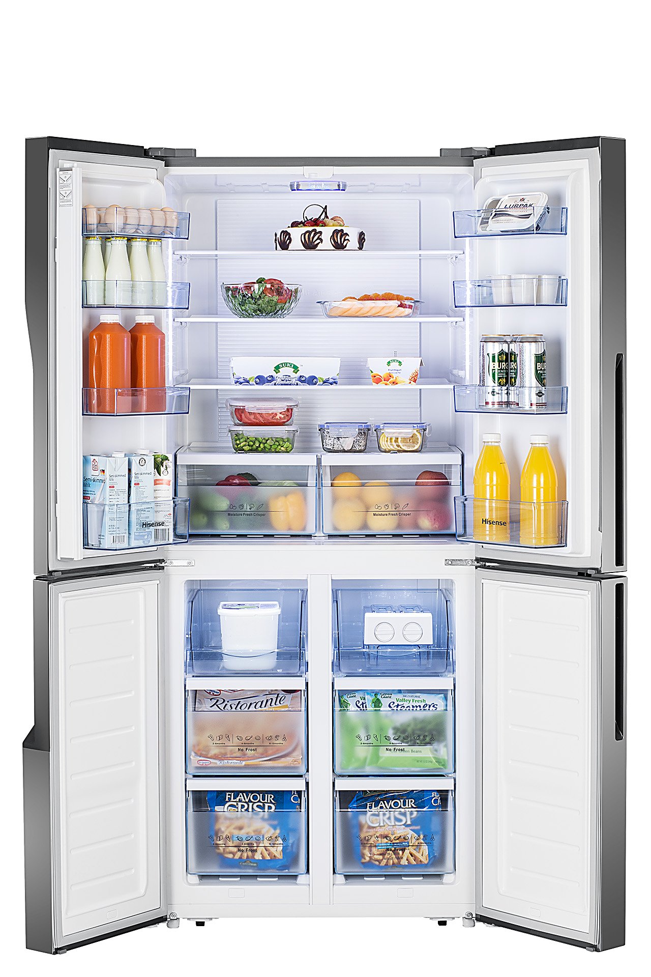 Hisense MKGNF 440 dans le réfrigérateur porte à droite et gauche-réfrigérateurs side-by-side (indépendant porte Acier Inoxydable americana 432 L L 456 SN-ST/T/N)