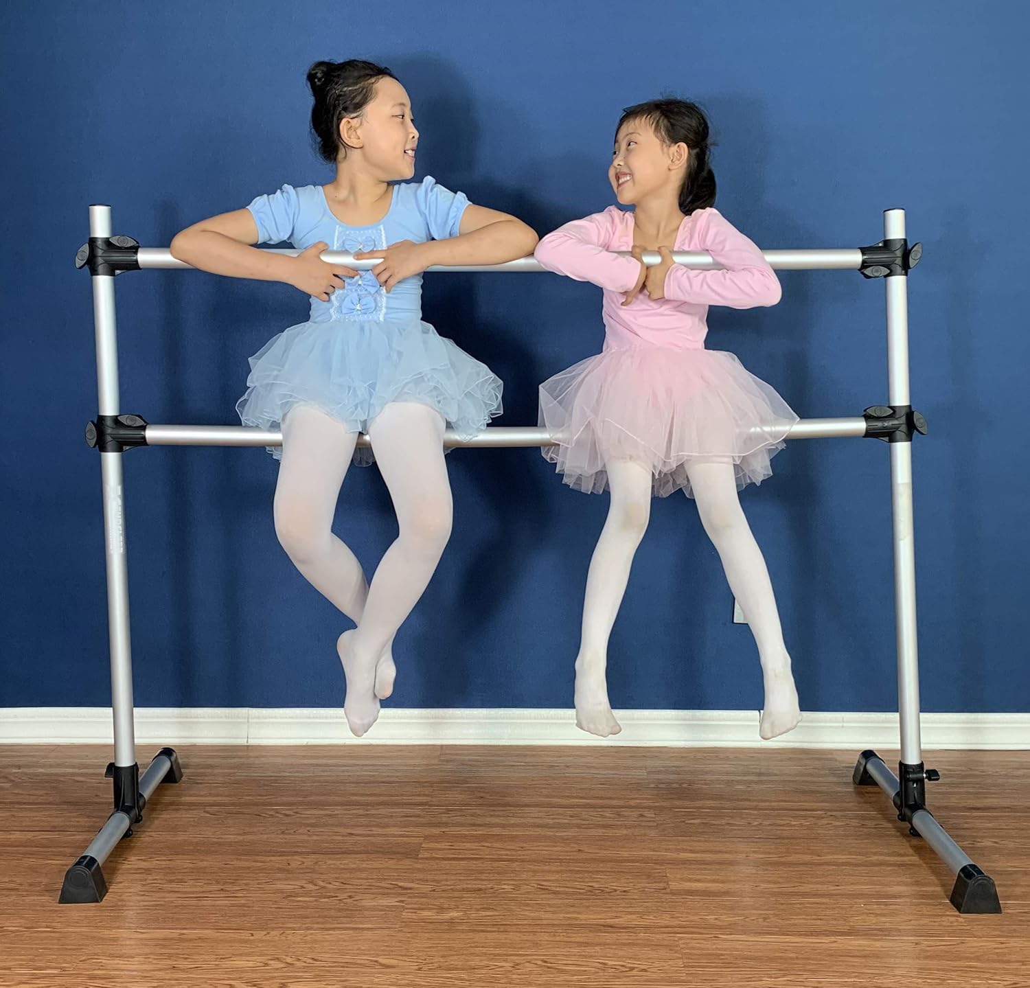 FC FUNCHEER 4 FT/5FT Double Aluminum Ballet Barre Light Weight,Portable,Adjustable with Leg Strecher for Dancing Stretching : Sports & Outdoors