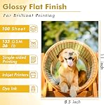 Koala Glossy Thin Inkjet Printer Paper for DIY Chip Bag and Print Brochure Flyer 8.5x11 Inches 100 Sheets 36LB for Inkjet Printers Use DYE Ink