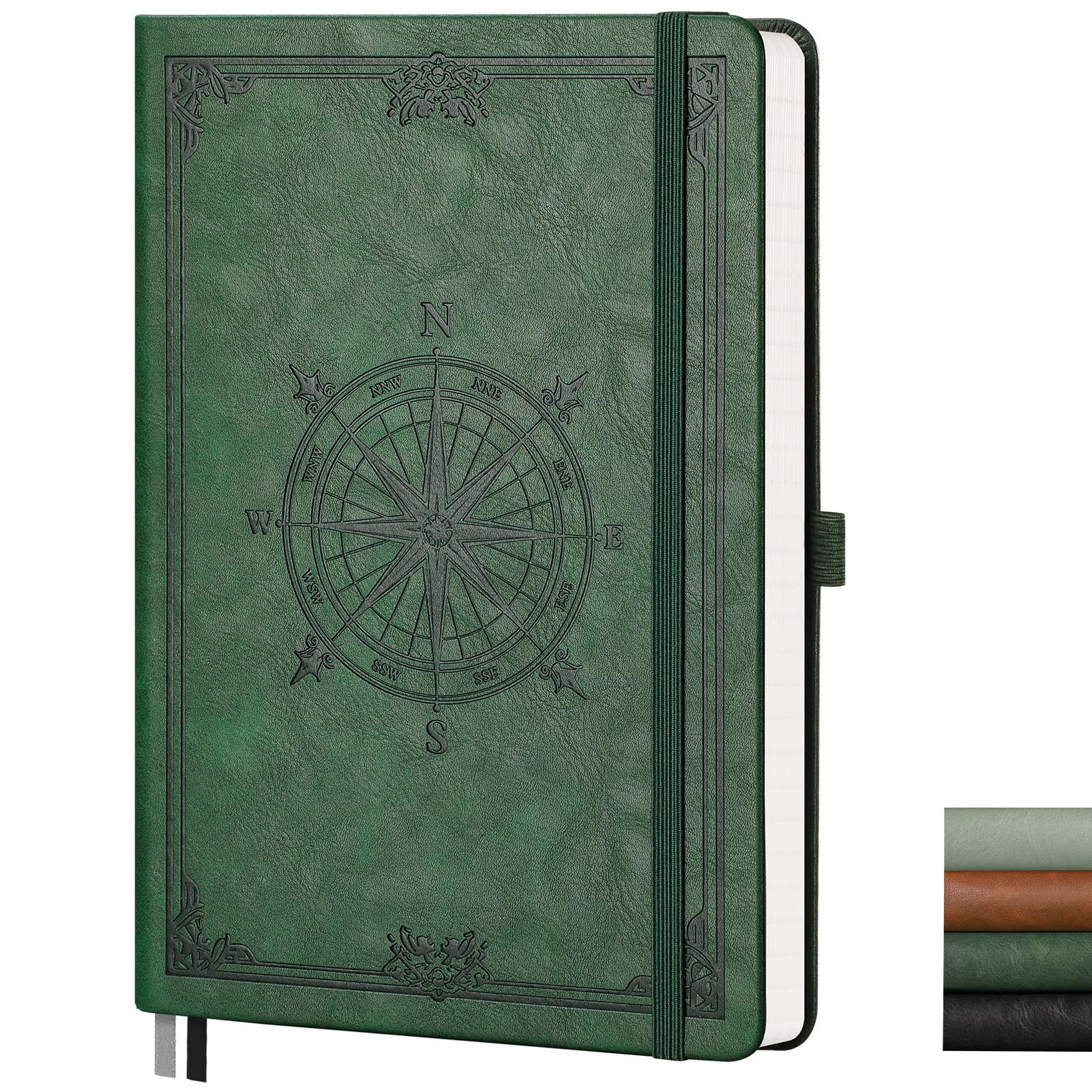 AUTEMPO A5 Graph Notebook, 192 Pages Grid Paper, Squared Notepad for Men & Women, Graphing, Math & Engineering, Hardcover, 100 GSM Thick Paper, 14.5 x 21cm - Dark Green