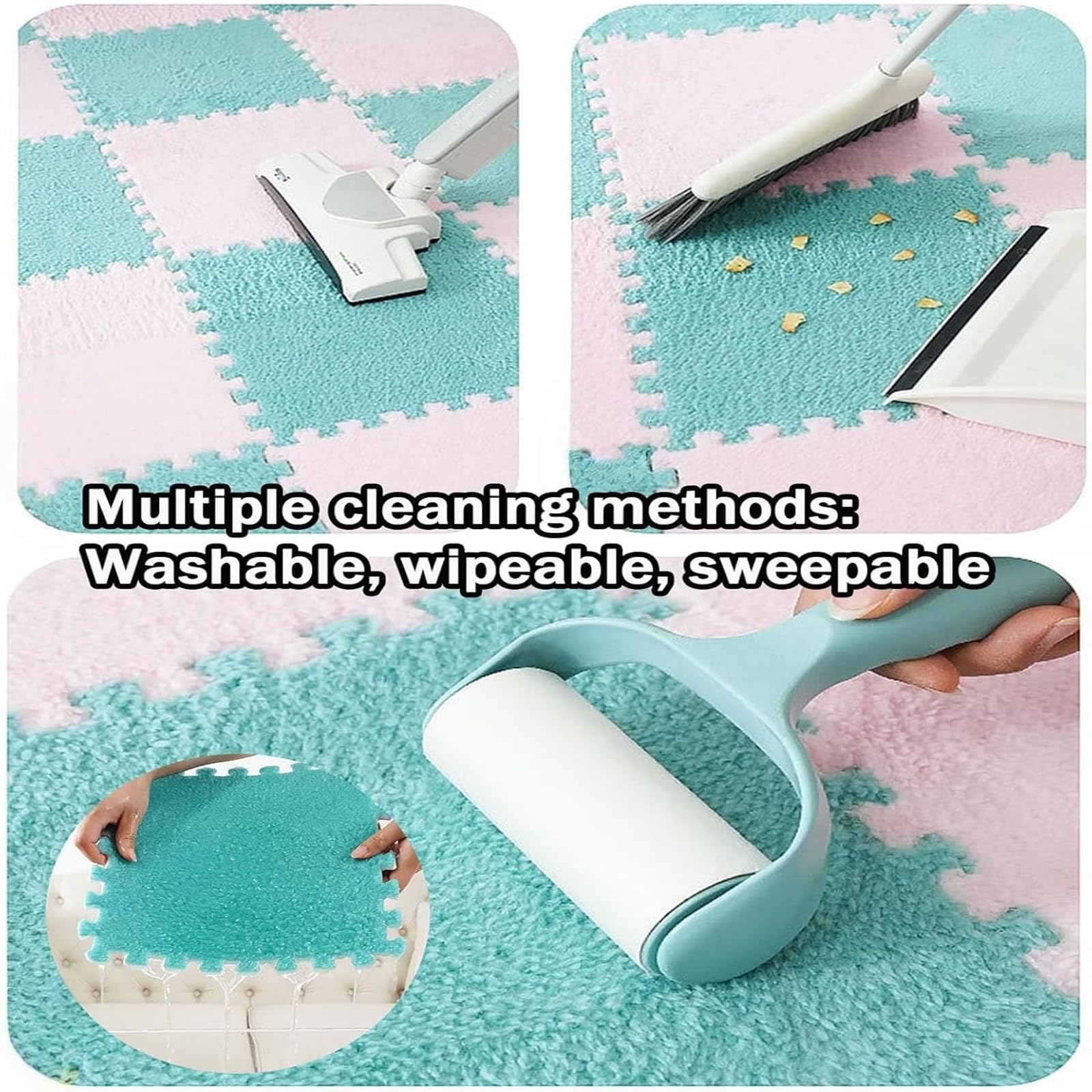 Tappetino da Gioco in Schiuma,Tappetini A Incastro Eva con Bordi,10pcs,Tappeto Peluche,Morbido E Soffice,Ideale per La Casa,La Stanza dei Giochi Cameretta Bambini(30 * 30 * 1cm(10pcs),V)