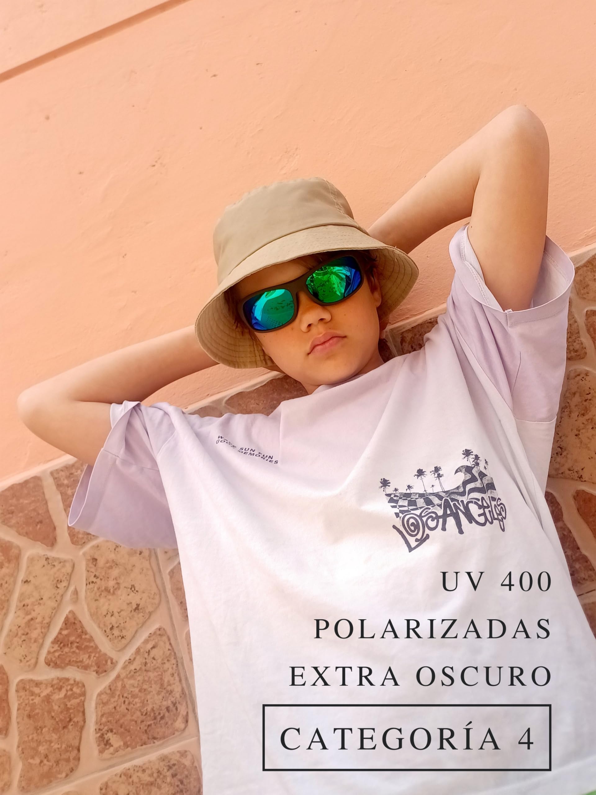 Gafas de Sol EREBOS, Cat. 4 Especialmente oscuras, Protección UV 400, para Sol Extremo, En Caso de fotofobia, (Antracita, Espejado Verde, Tinte Lila)