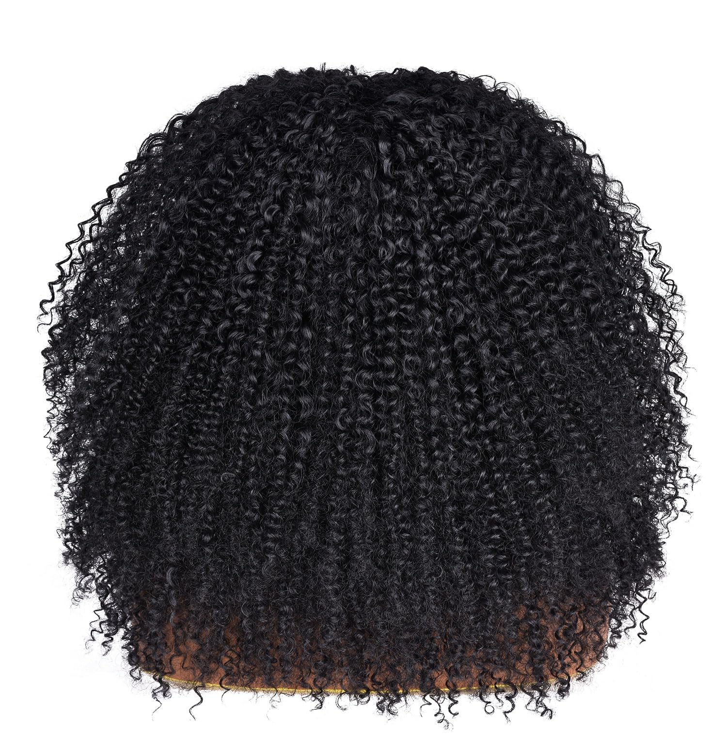Lizzy Curly Afro Wigs for Black Women 18 Inches Afro Bomb Curly Wig with Bangs Synthetic Fiber Glueless Long Kinky Curly Hair Wigs for Daily Party (Black) - Image 4