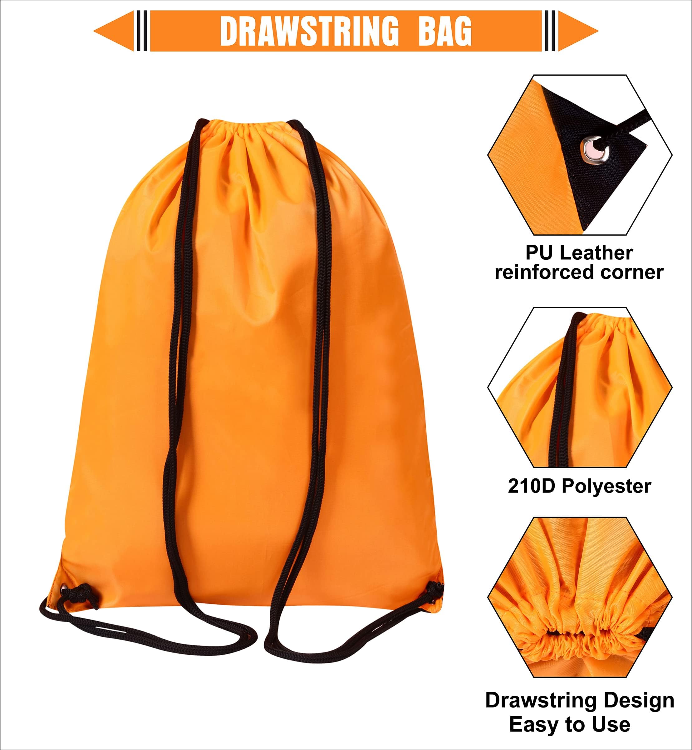 WESTWOOD FOX Bolsa de gimnasio con cordón, mochila de polietileno para mujeres y hombres, bolsa de natación, viajes, playa, escuela, vacaciones, adecuada para deportes, niños, niñas