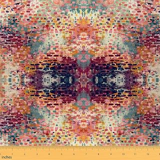 jejeloiu Hippie Graffiti Style Fabric by The Yard Oil Painting Style Upholstery Fabric for Sewing Crafting Street Culture Waterproof Indoor Outdoor Decor for Home DIY Projects Grunge Design 10 Yards