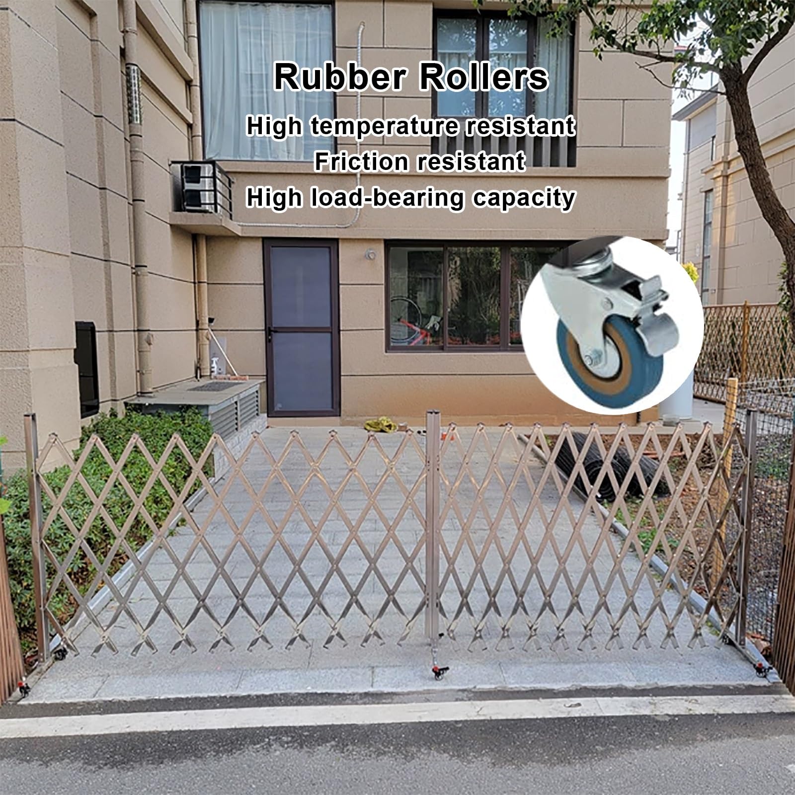 Ausziehbares Sicherheitsgitter aus Edelstahl mit Rollen – Mobile Industriebarriere für Garage, Straße und Flughafen (200 x 100 cm) – Robuste, flexible und faltbare Sicherheitslösung für erhö