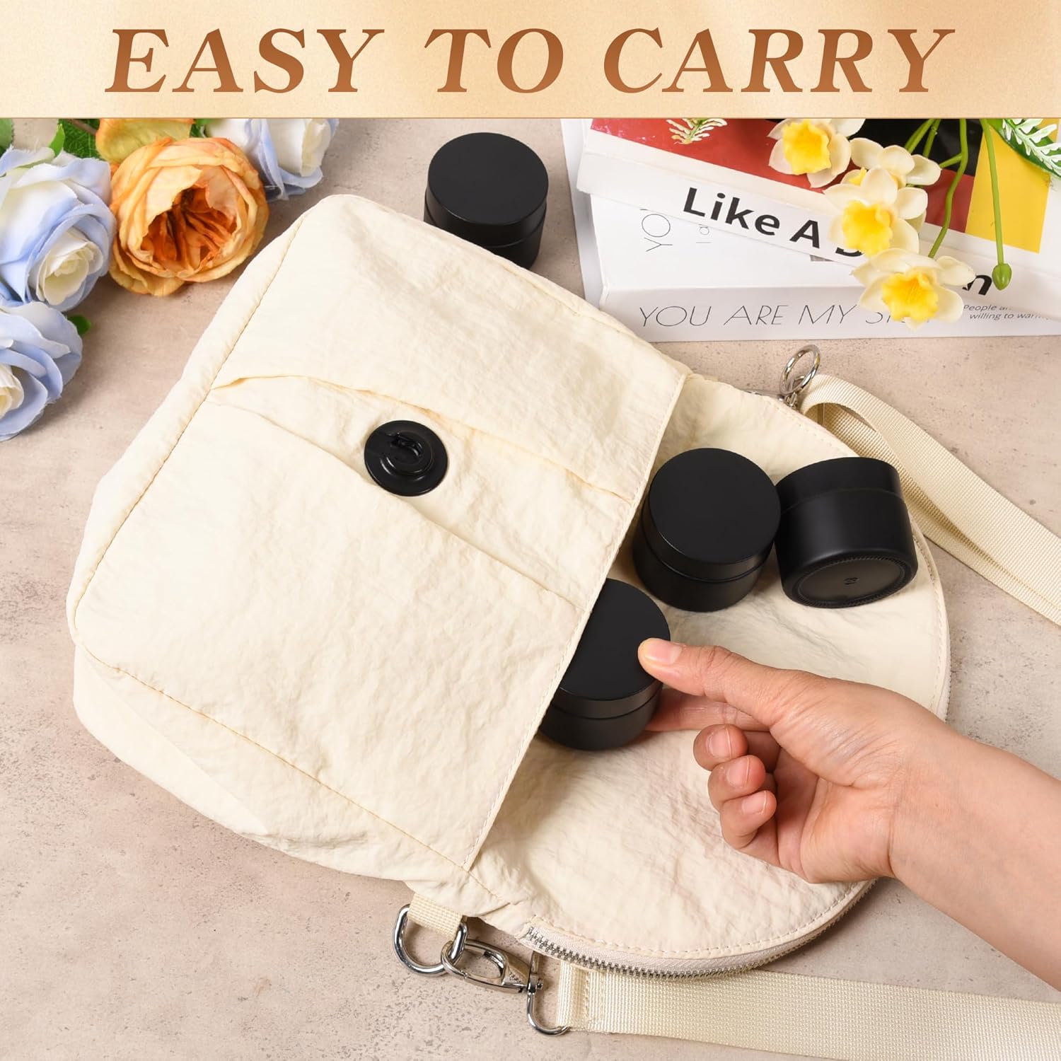 2 oz Glass Jars with Lids, Round Airtight Cosmetic Jars with Inner Liners, Empty Containers for Lotions, Ointments, Candle Making, Creams, DIY Projects (48 Pack, Black Frosted)