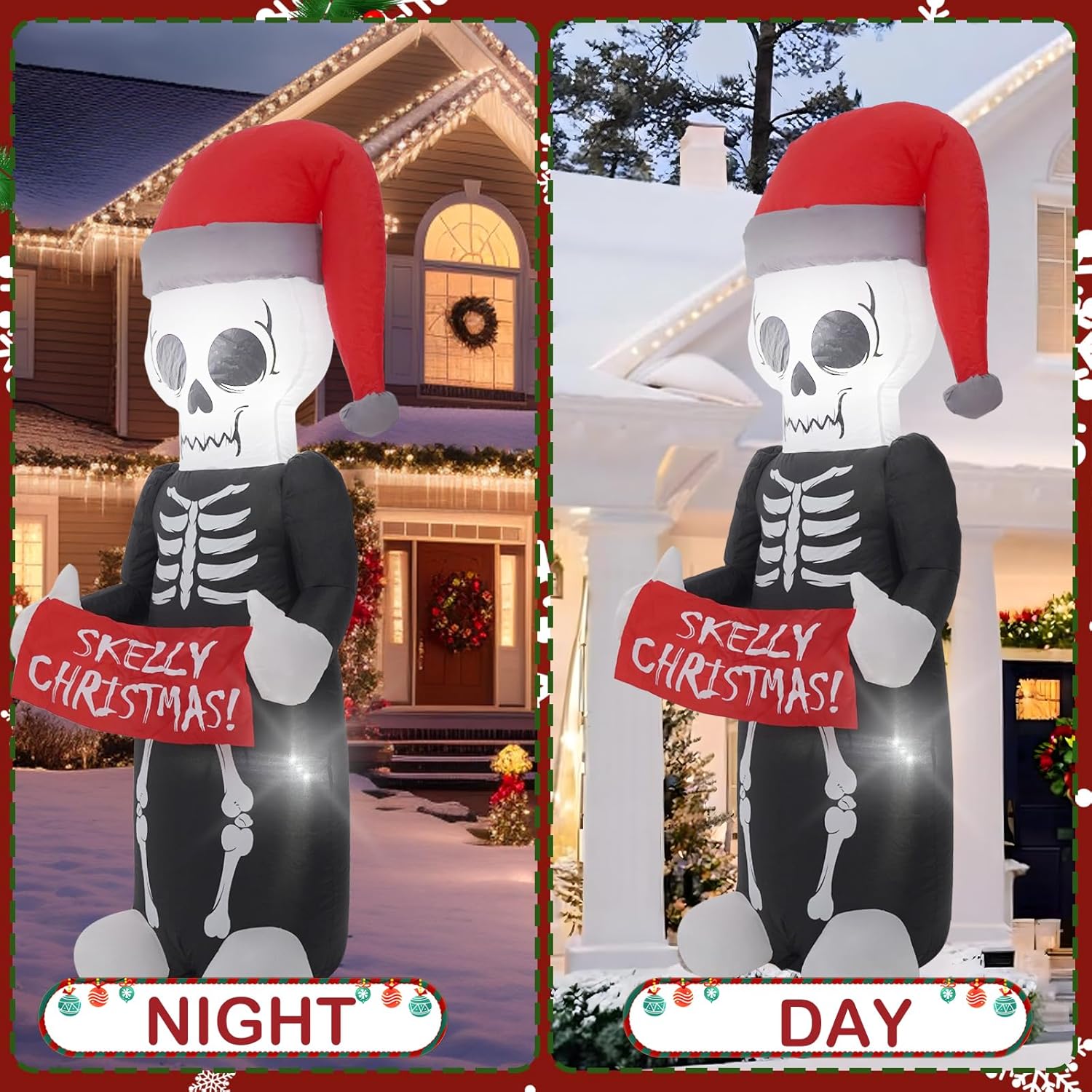 ゴシックスタイルのインフレータブル装飾、ハロウィンやクリスマスに最適(5フィートスケルトン老人)
