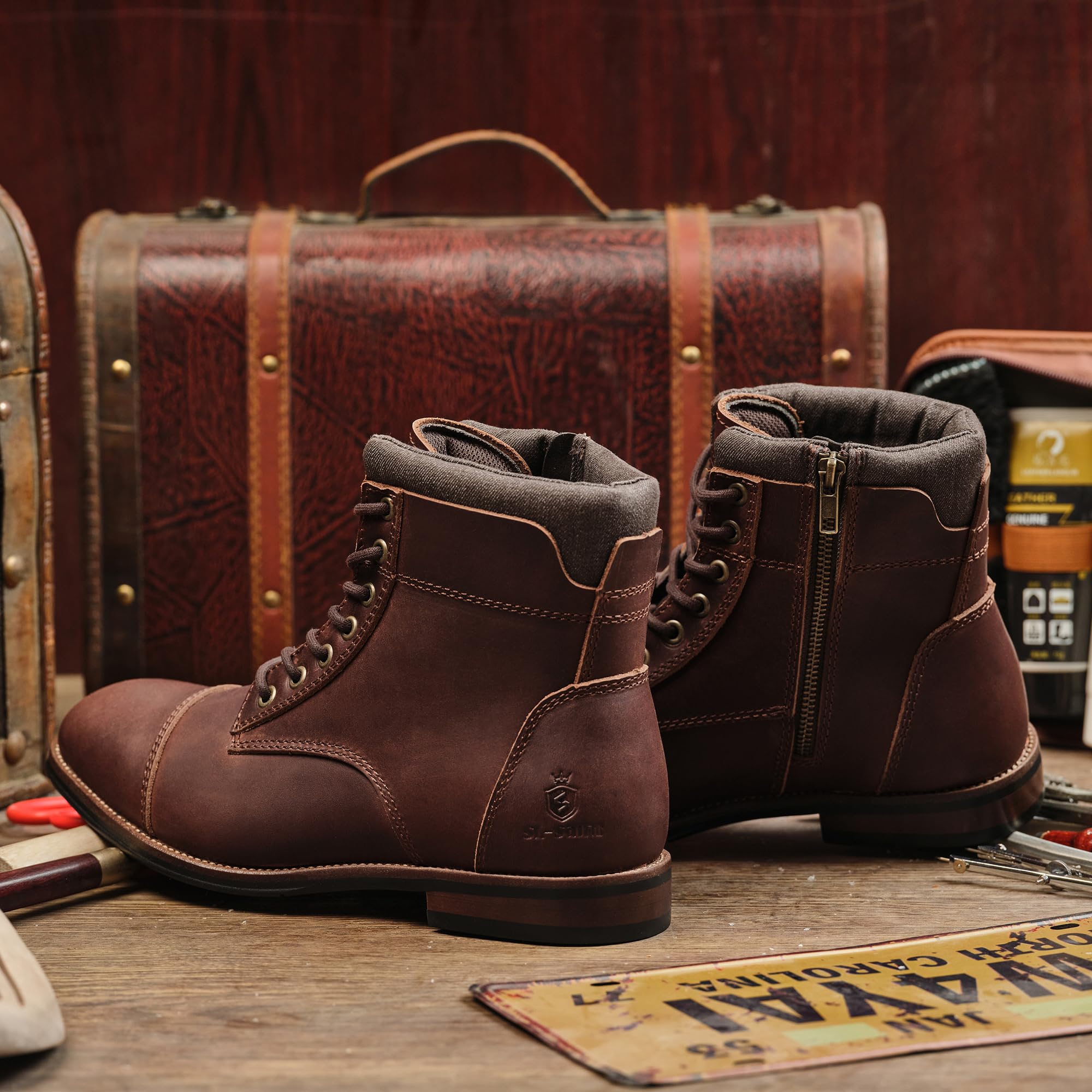 Bottes Vintage Faites Main Élégance Classique Laine Véritable/Cuir | Bottes D'hiver
