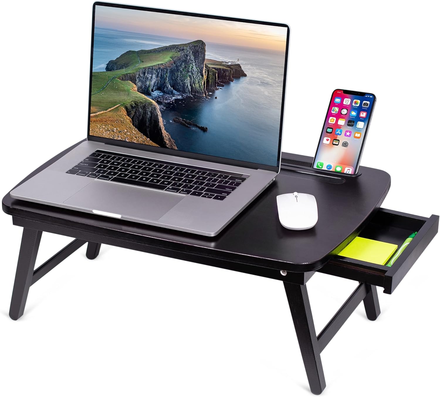 BIRDROCK HOME Portable Sit or Stand Desk with Storage