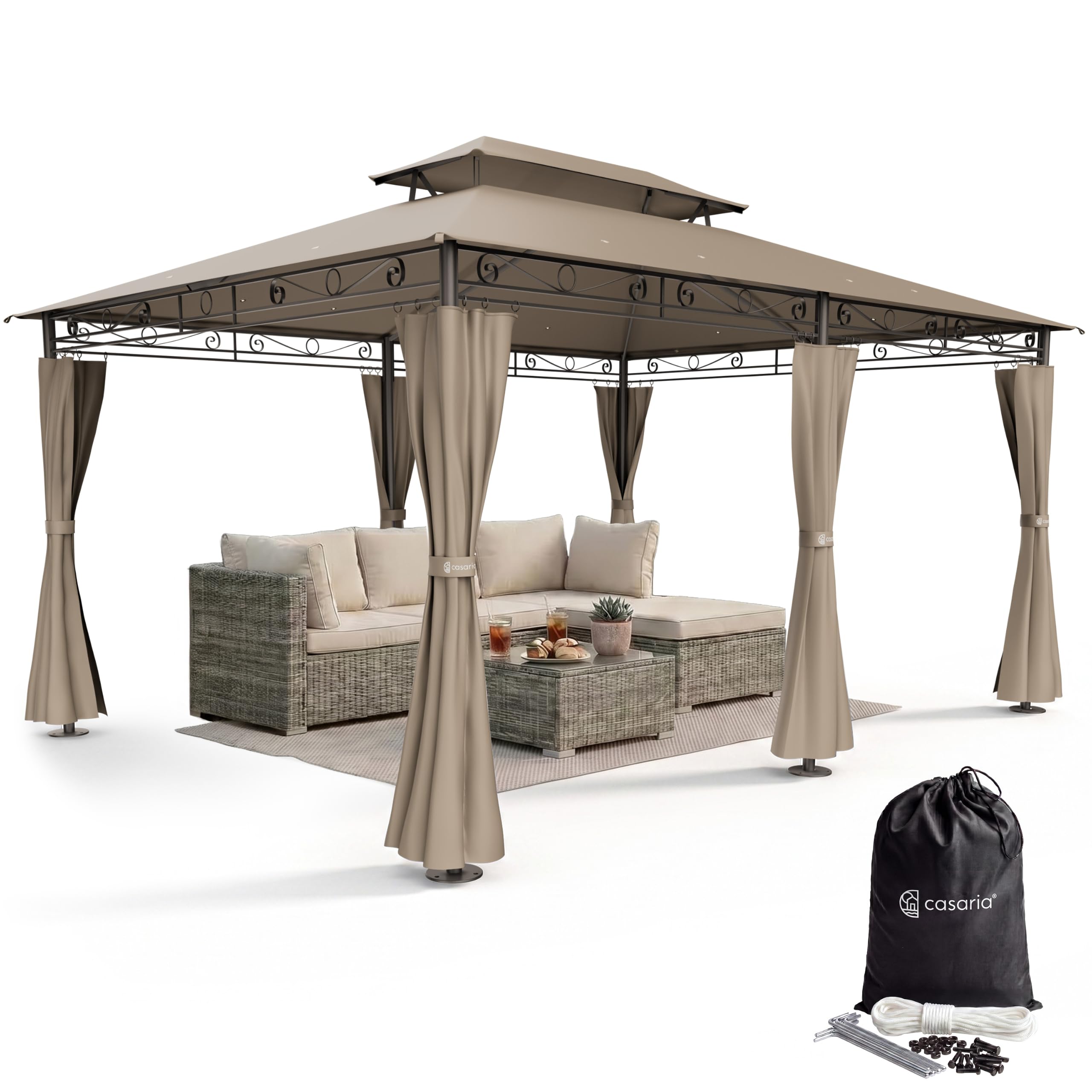 Casaria Gazebo Topas Padiglione 3x4m in Metallo