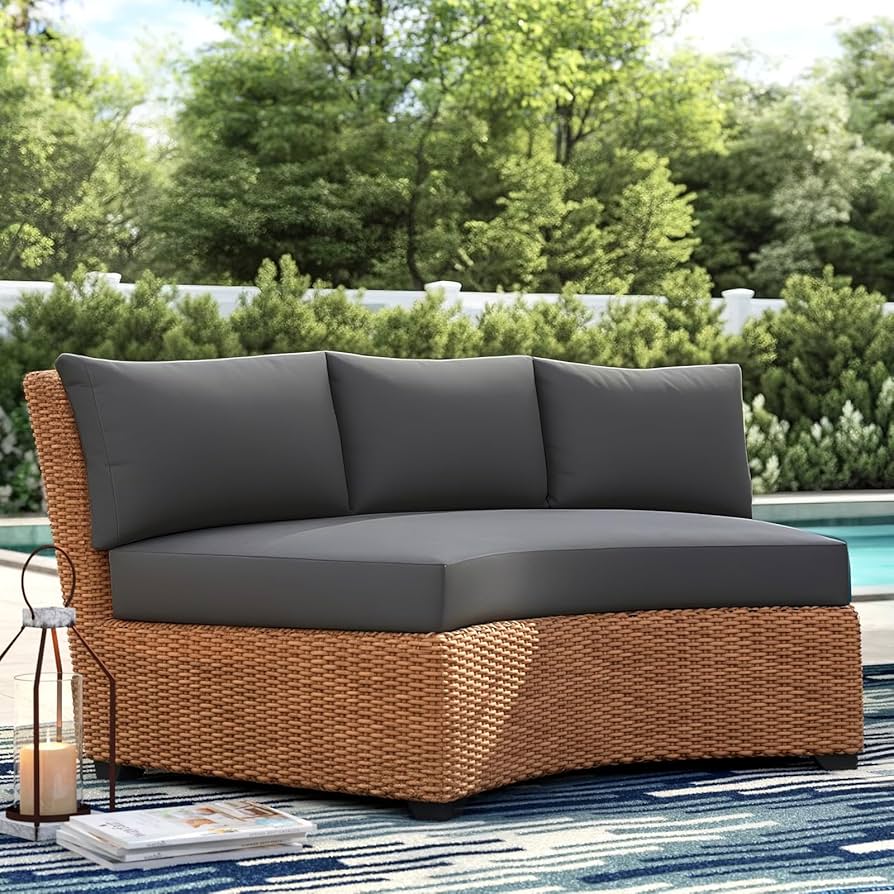 Amazon.com: MFPMTUXO Outdoor Curved Sofa Cushion Cover with