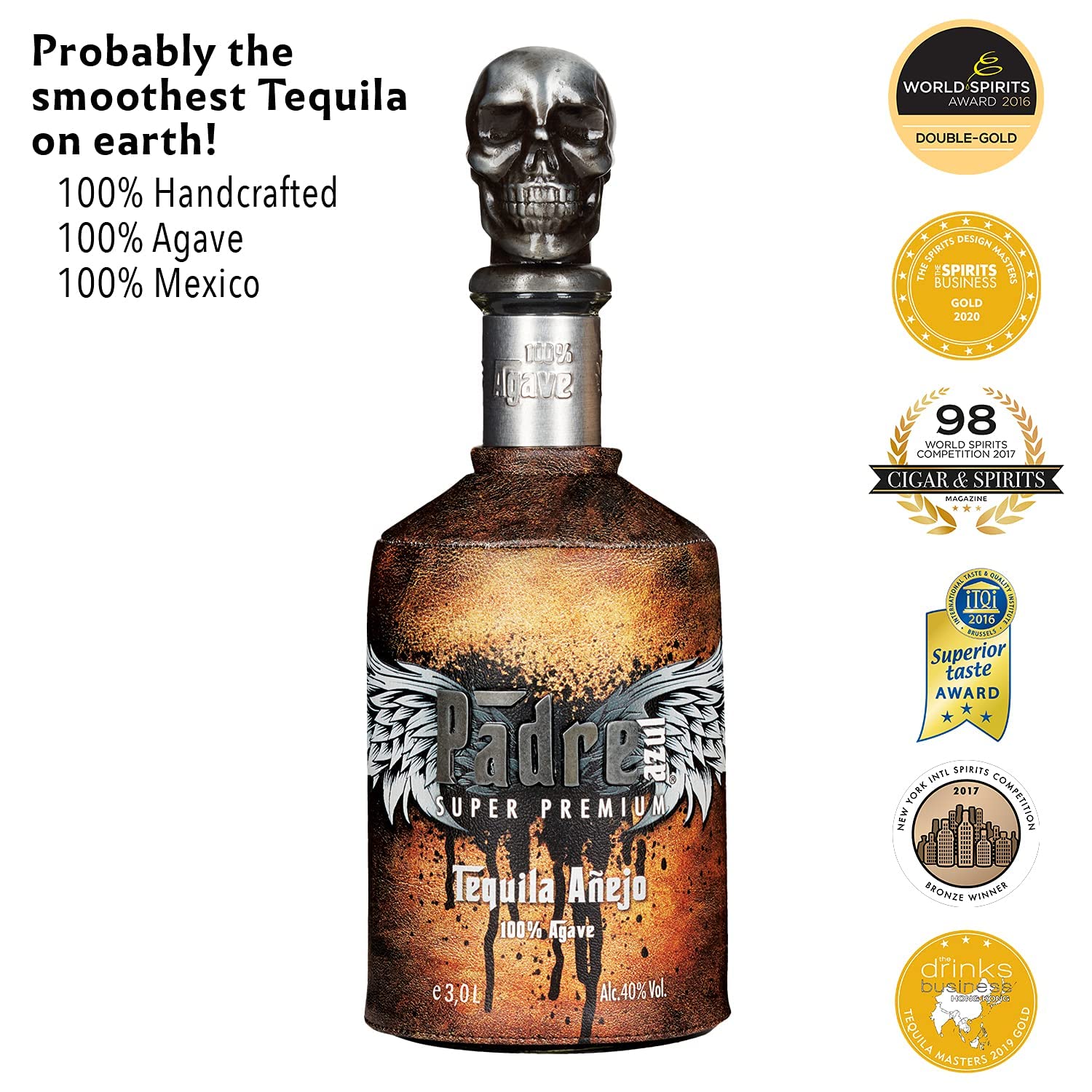 Padre Azul Tequila Añejo 40% Premium Tequila Made in Mexico