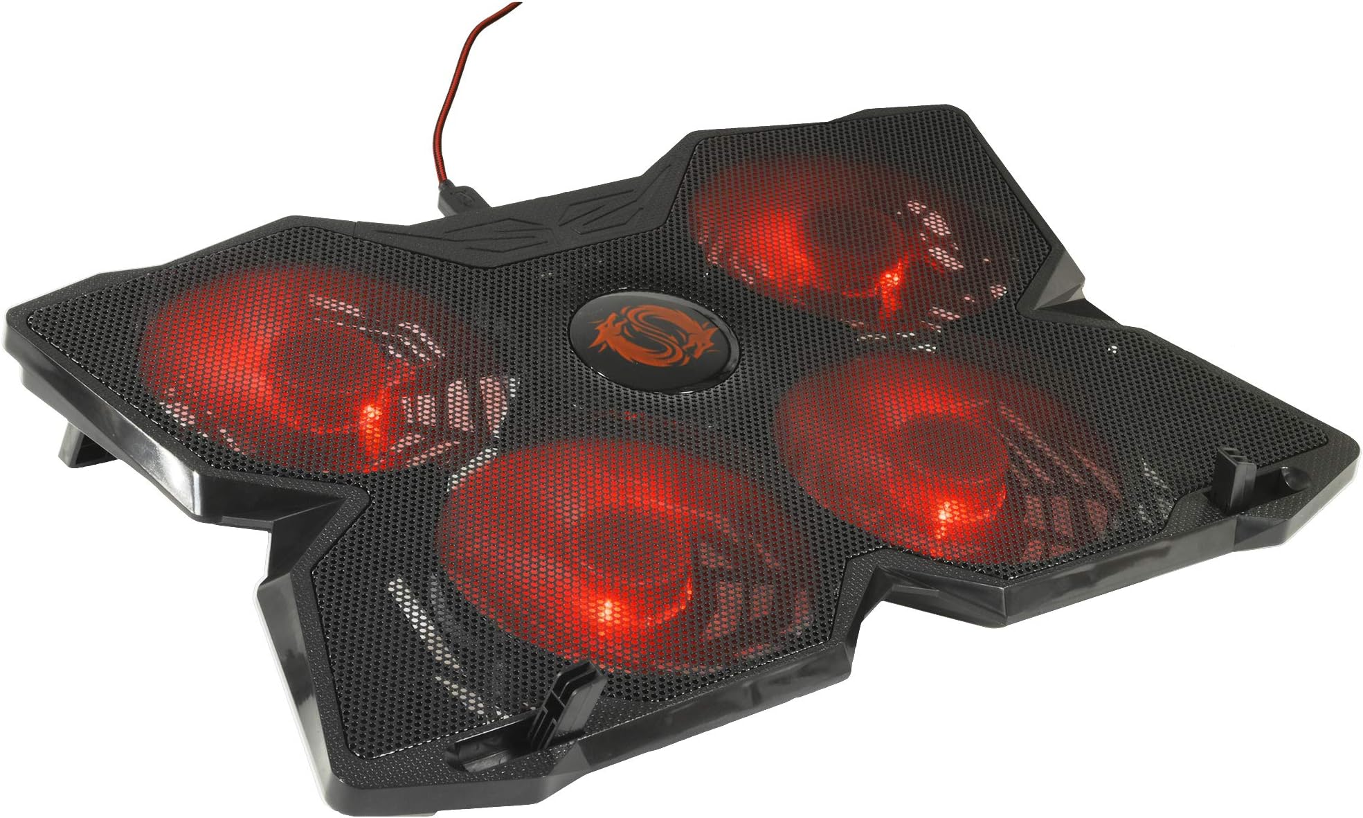 Game Lab Vortex E-Sport LED Cooling Pad for 15.6-17-Inch Laptops with Four 120mm Fans at 1400 RPM (Red)