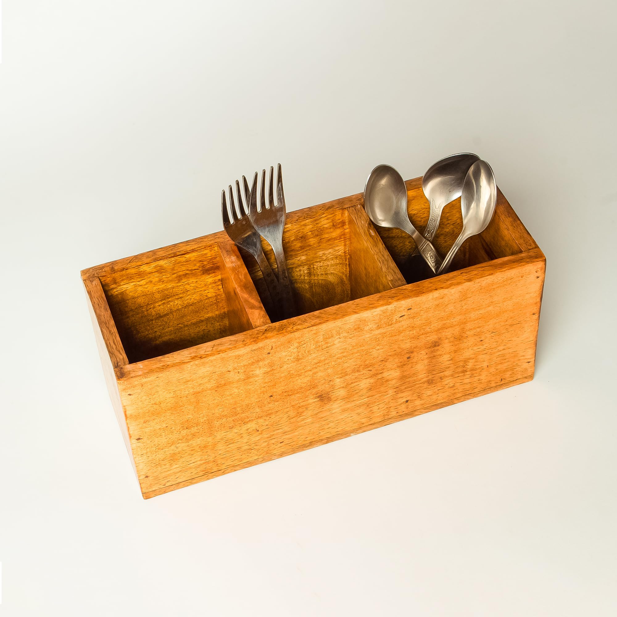 Porte-ustensiles en bois d'acacia haut de gamme HOMORA pour un comptoir de cuisine élégant