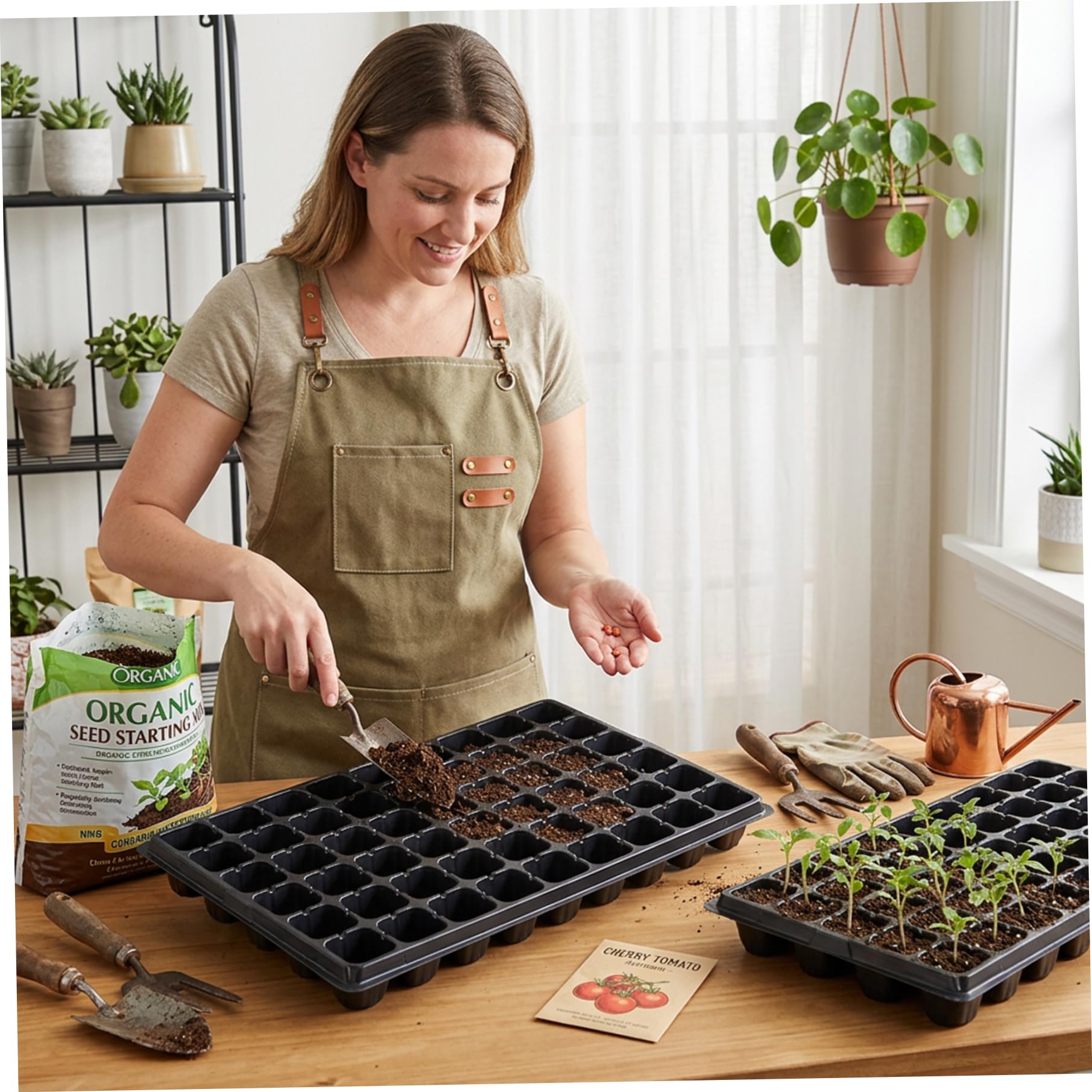 Plateau de semis à 72 alvéoles, Lot de 10, Plateaux semis réutilisables en Pet pour la Multiplication des Plantes