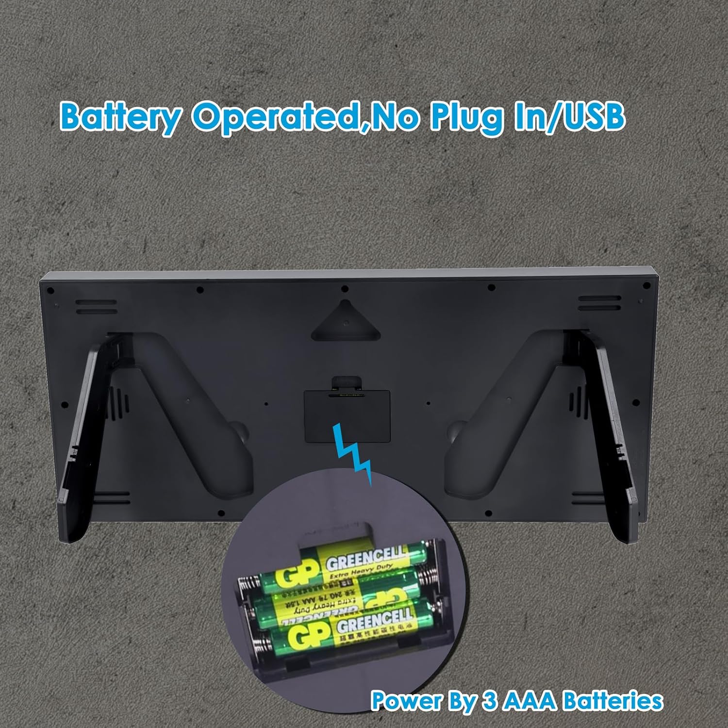 16 Inch Large Digital Wall Clock with Big Easy Read Numbers, Auto DST & Temperature, Jumbo Display with Date & Weekday, Simple Set, Battery Operated, for Living Room Office Classroom Gym or Seniors