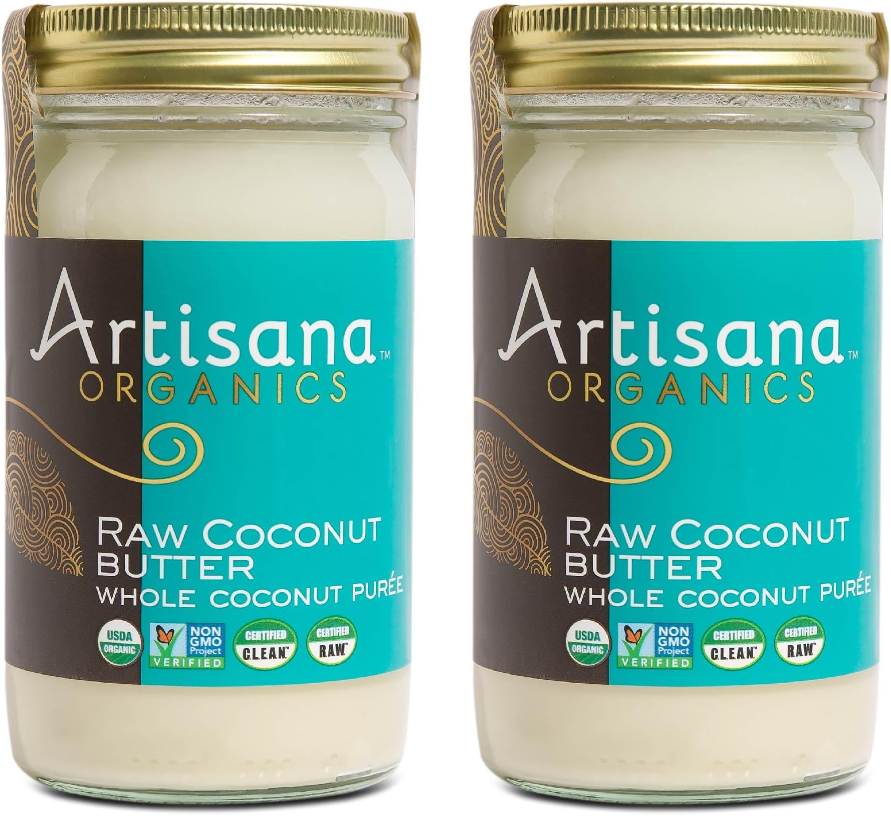 Artisana Organics Raw Coconut Butter (2 Pack (14oz)) USDA Organic, Non-GMO, Gluten-Free & Keto, No Sugar Added, Paleo, Vegan, Creamy Spread to Boost Smoothies, Fruit Salads and Oatmeal.