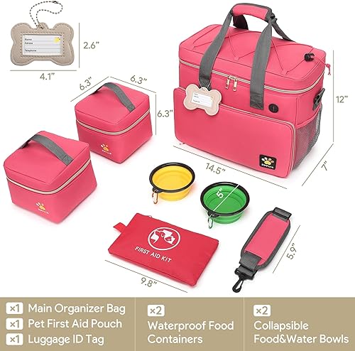 Miniatura 4 de Bolsa de viaje multifunción para mascotas, ideal para viajes de una semanadurante la noche, accesorios de viaje para gatos y perros con estilo de