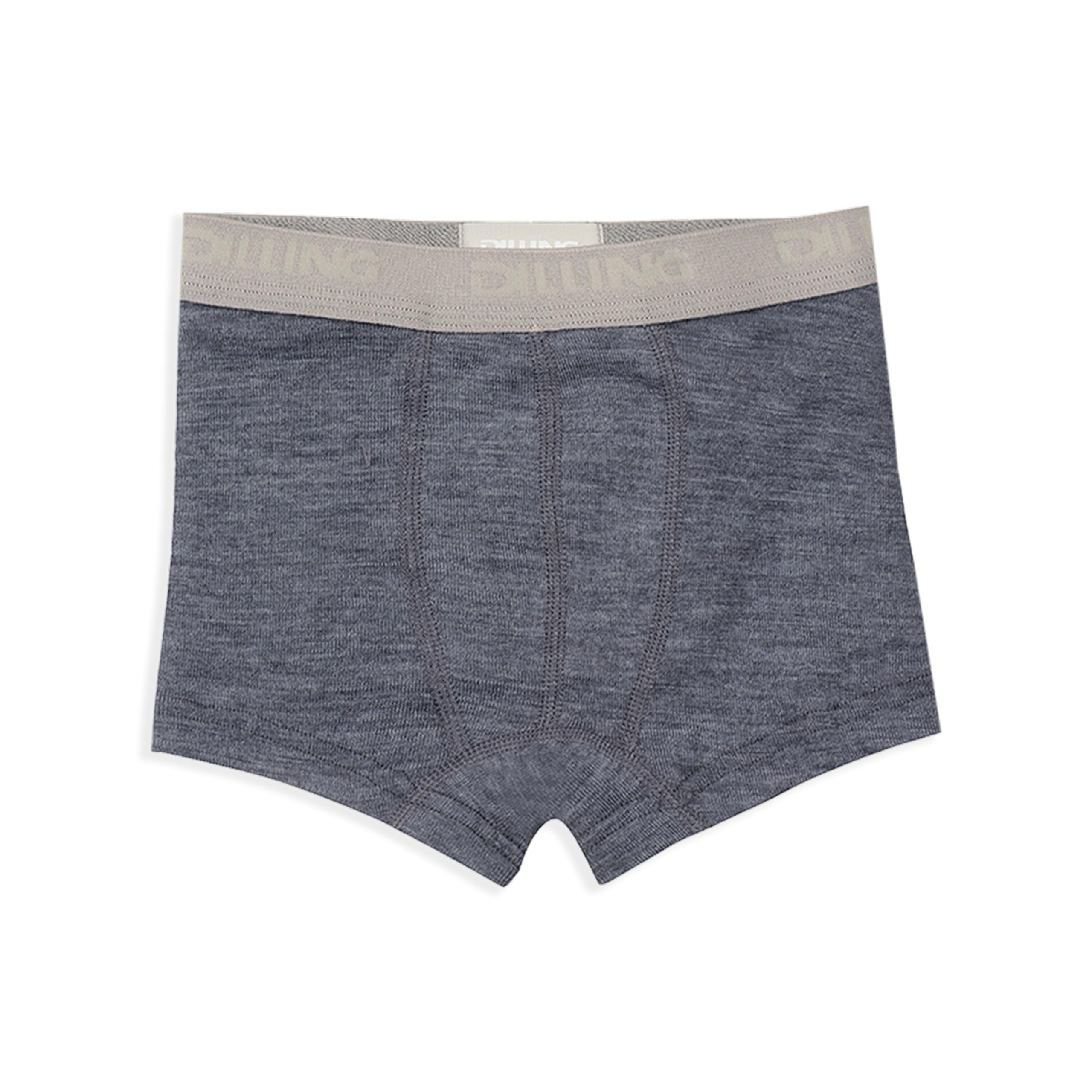 DILLING Boys' Boxer Shorts - Organic Merino Wool Blue Granite Melange 5-6 Years