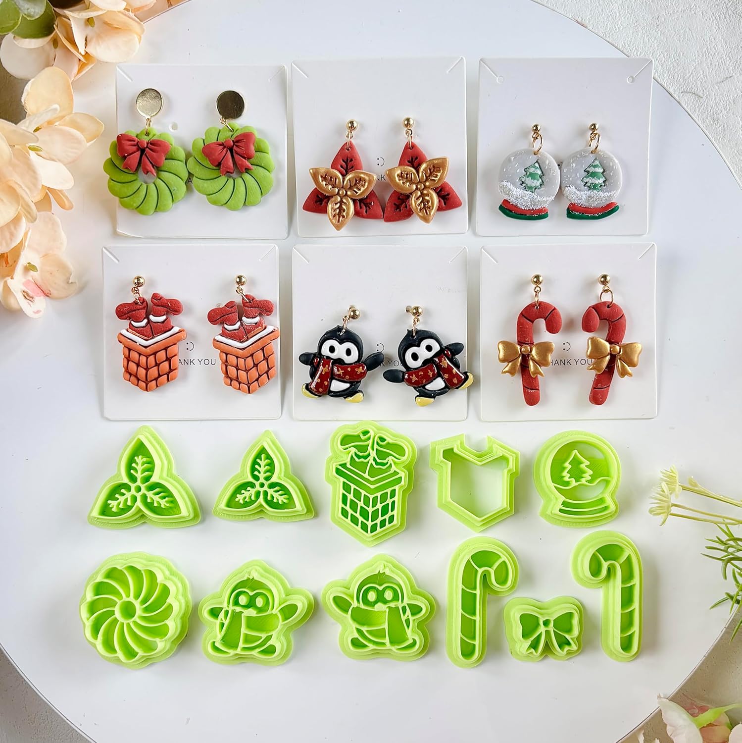 11pcs Christmas Polymer Clay Cutters Sets, Clay Cutter for Clay Jewelry, Clay Cutters for Earrings, Polymer Clay Kit for DIY Tools Jewelry Earrings Making - Image 2