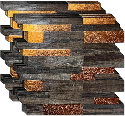 XUANINY Azulejos metálicos para salpicaduras de 12 hojas, autoadhesivas, aluminio 3D, paneles de pared para cocina, baño, dormitorio, sala de estar disponible en Yaxa Peru