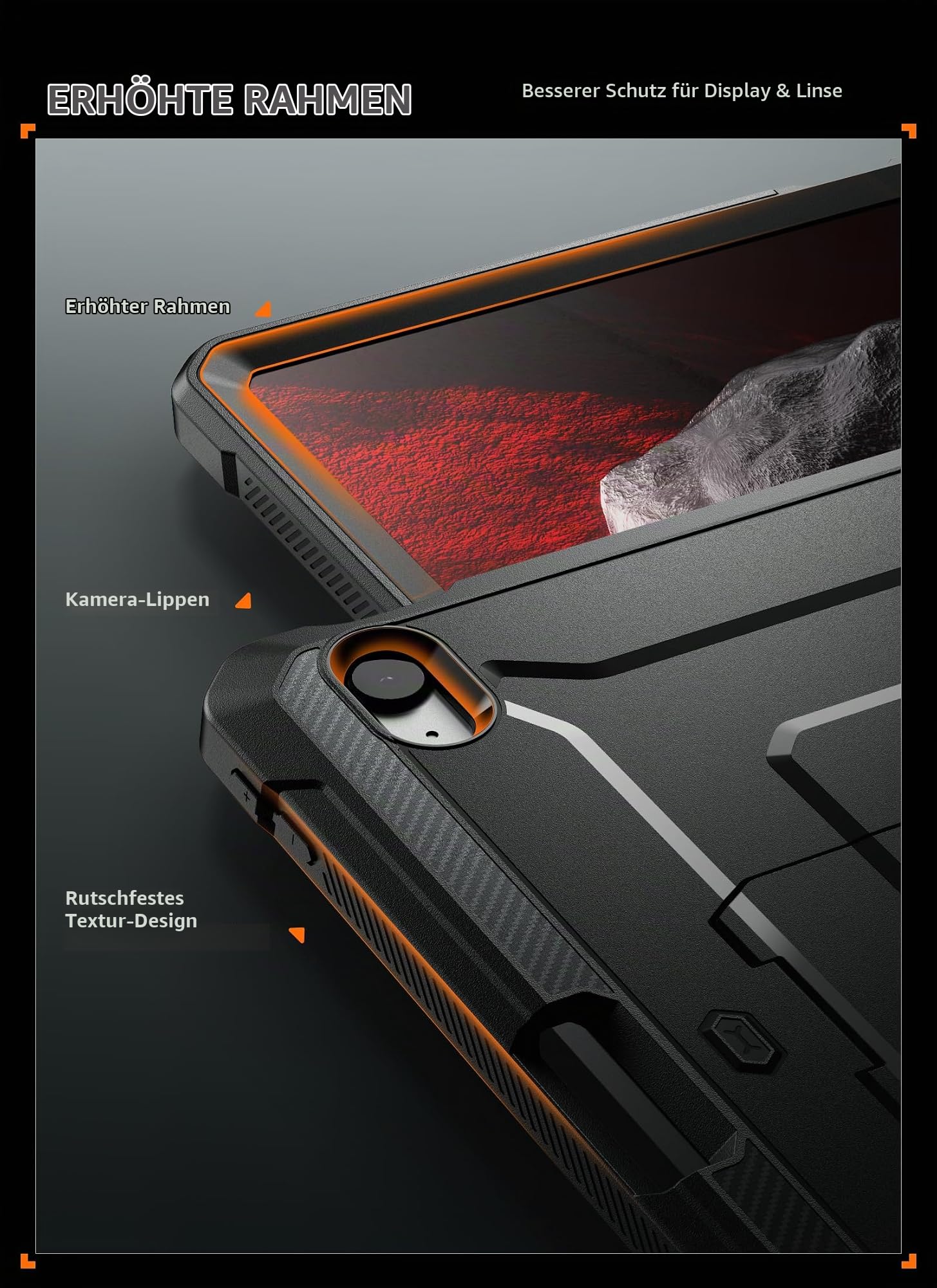 SUPCASE für iPad 11 Hülle A16 Chip 11'' 2025 iPad 10th 10.9'' 2022, Schwarz | Bumper Case 360 Grad Schutzhülle mit Displayschutz, Ständer und Stifthalter [UBPro] Hardcase für iPad 11''/10.9'' 2022/2025