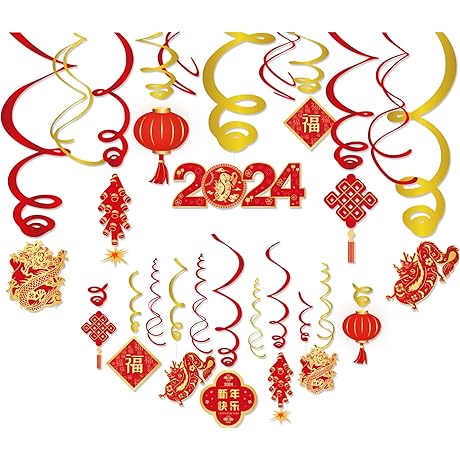 LJCL 2022 Chinese New Year Hanging Swirl Decorations