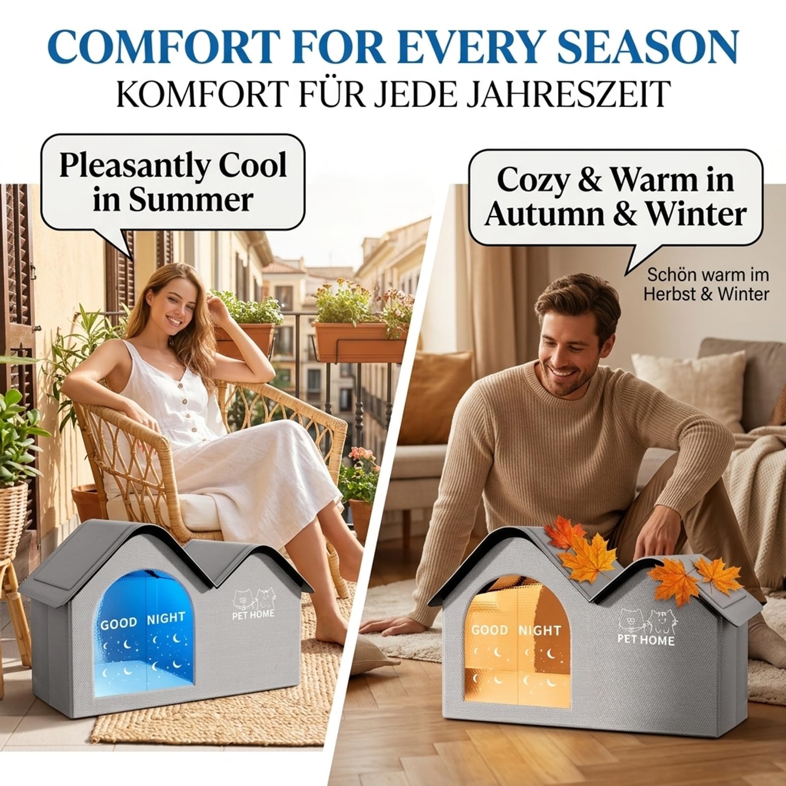 Maison Rafraîchissante Chat,Maison pour Chat avec Climatiseur et Sac de Glace,Maison rafraîchissante Pliable pour Animaux de Compagnie,Maison de Refroidissement pour Animaux avec 10 Sacs de Glace,L