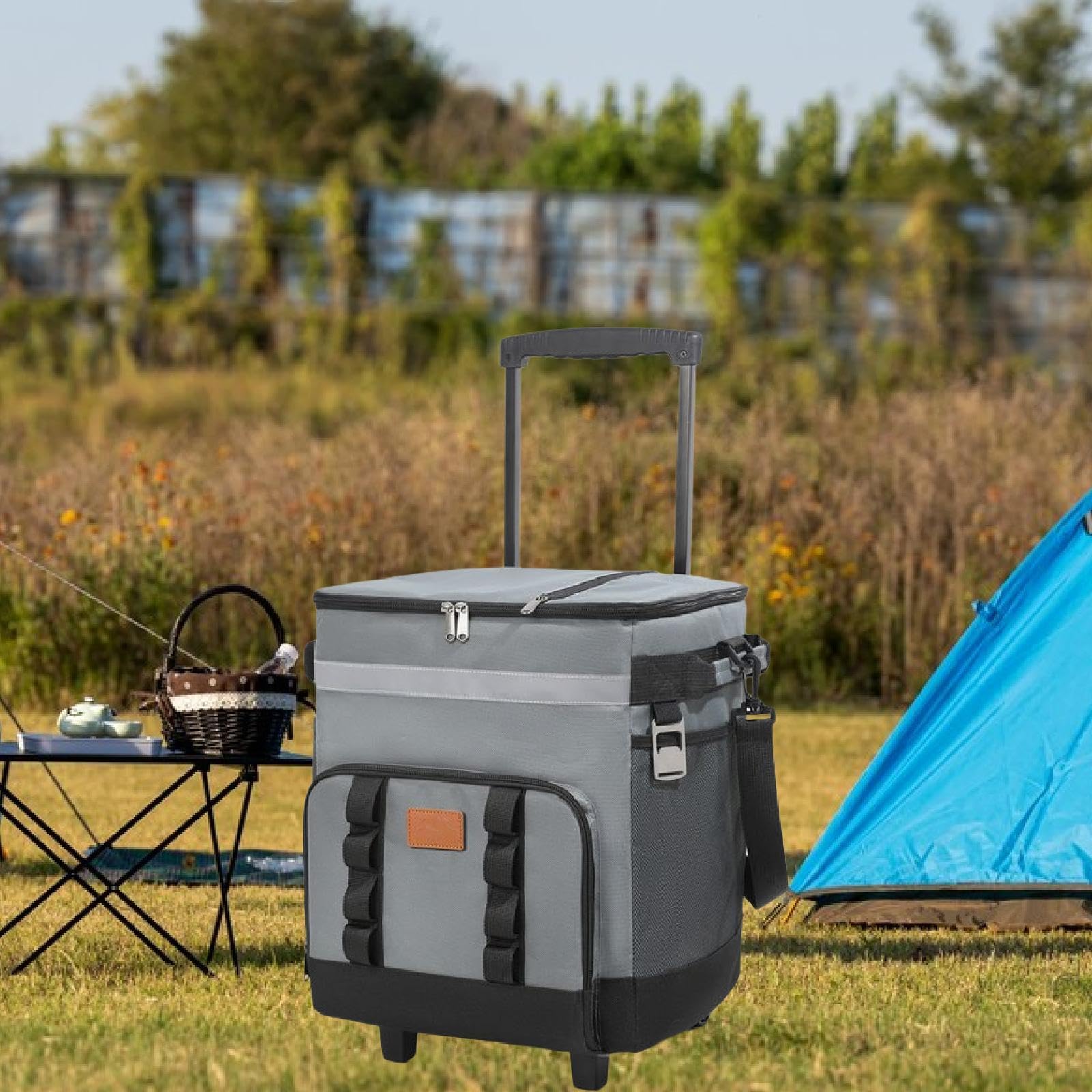 Rolling Portátil con Ruedas Giratorias Bolsa Térmica Grande Aislada Caja de Conservación de Frío Bolsa Impermeable con Cierre Seguro Fabricada