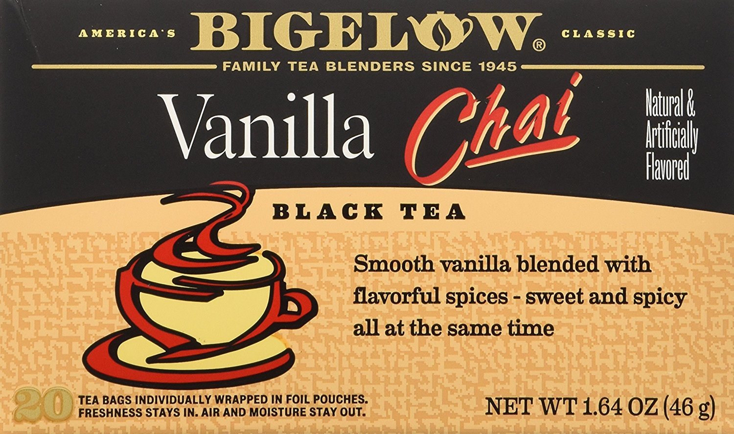 BIGELOW TEA, TEA,CHAI VANILLA 20 BAG
