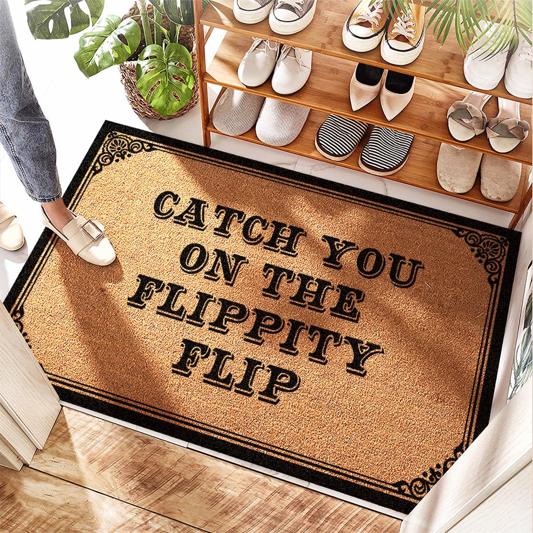 Paillasson Middy tapis de bienvenue extérieur en jute pour porte d'entrée