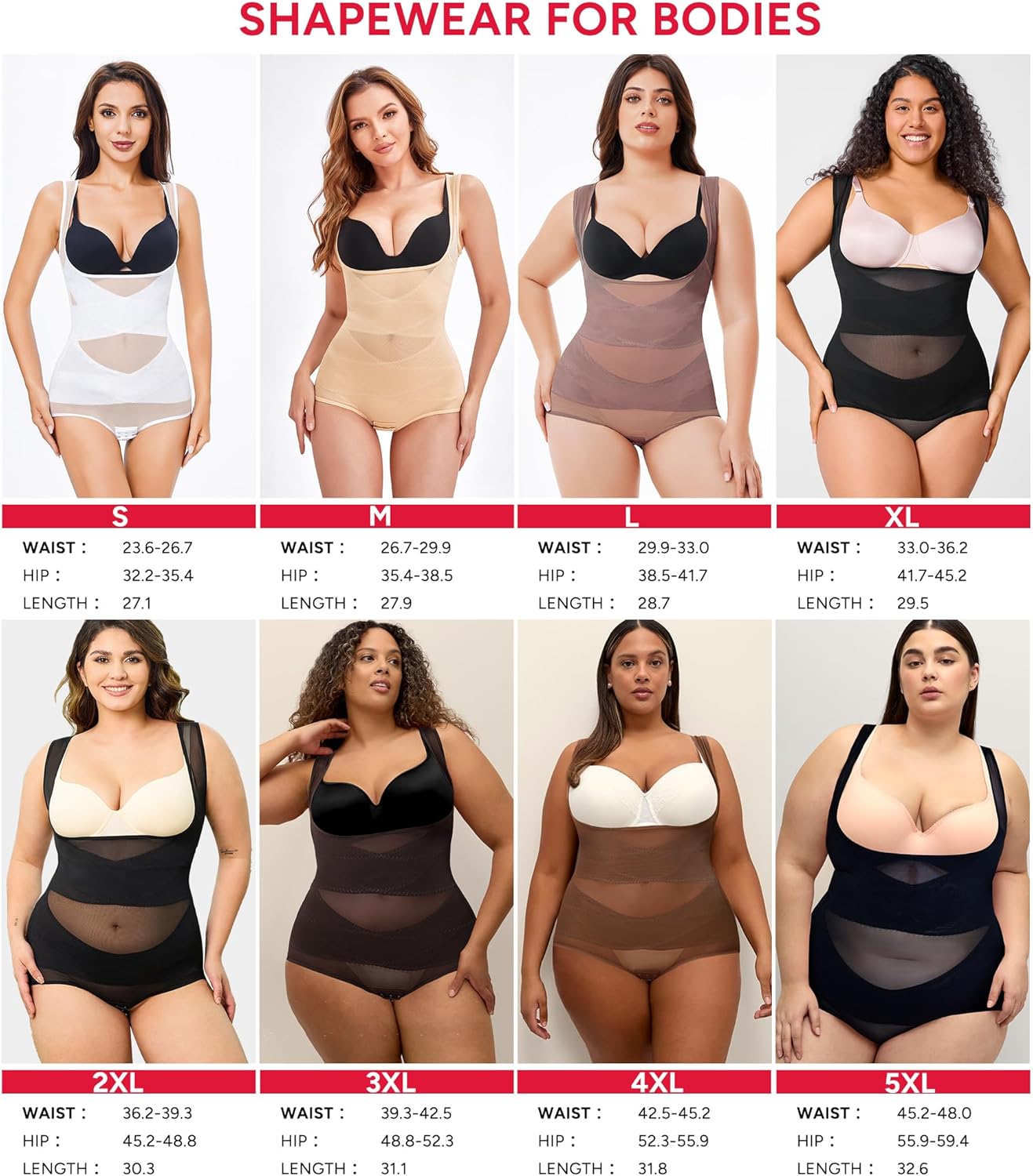 Nebility Shapewear for Women Tummy Control Bodysuit Faja Body Shaper Waist Trainer Corset Body Suit - Image 2