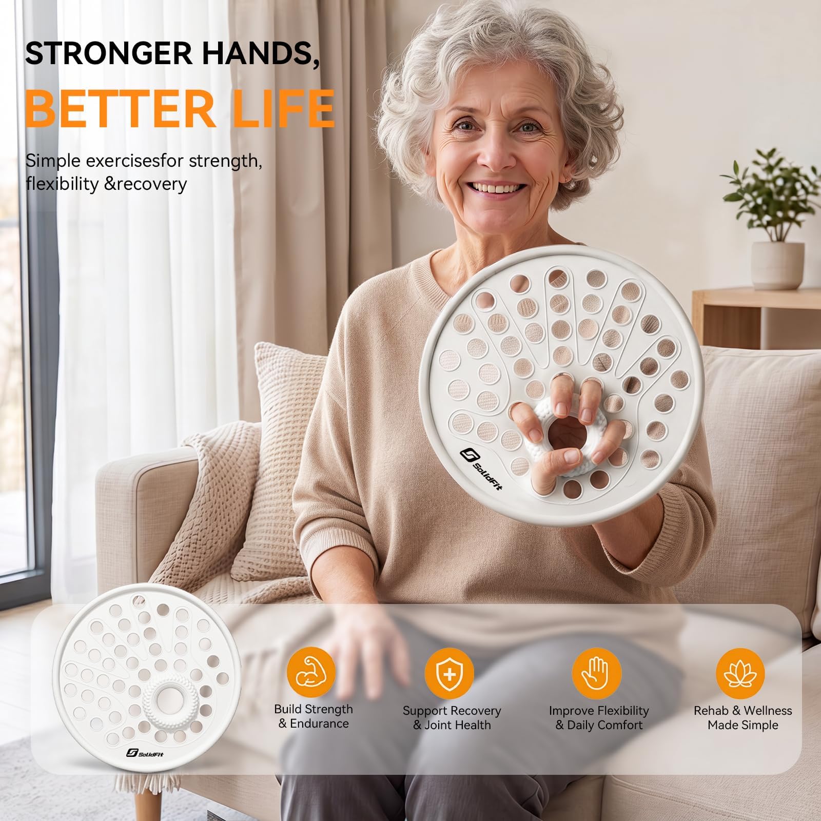 9.8" Finger Exerciser Hand Exercise Web Physical Therapy Seniors Latex Free — Amazon image 4