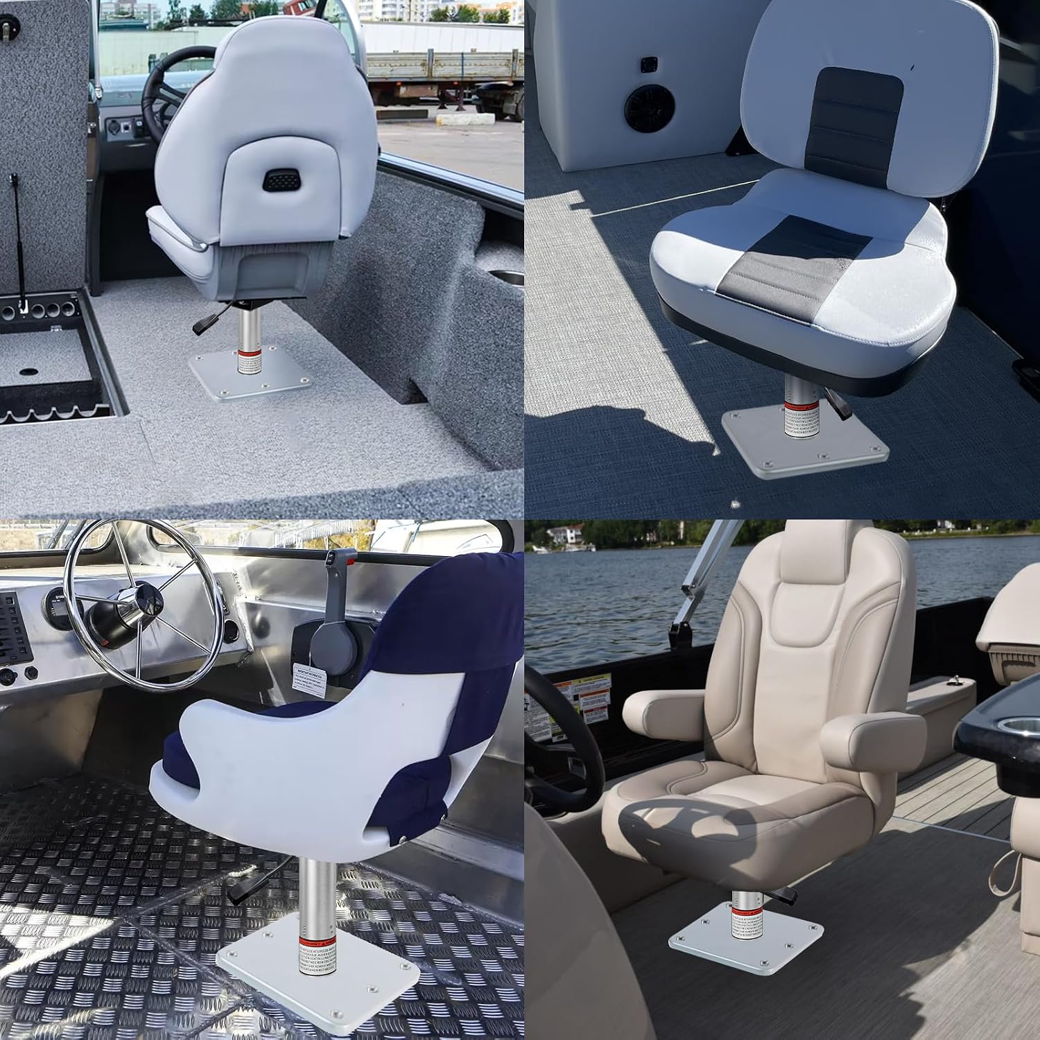 Adjustable Boat Seat Pedestal Kit w/ Lock in 3/4" Pin Post&Power Pedestal | Boat Seat Pedestal Seat Mount Base for Marine Fishing Bass,Extension Post Adjustable Height 14 to 19 Inches