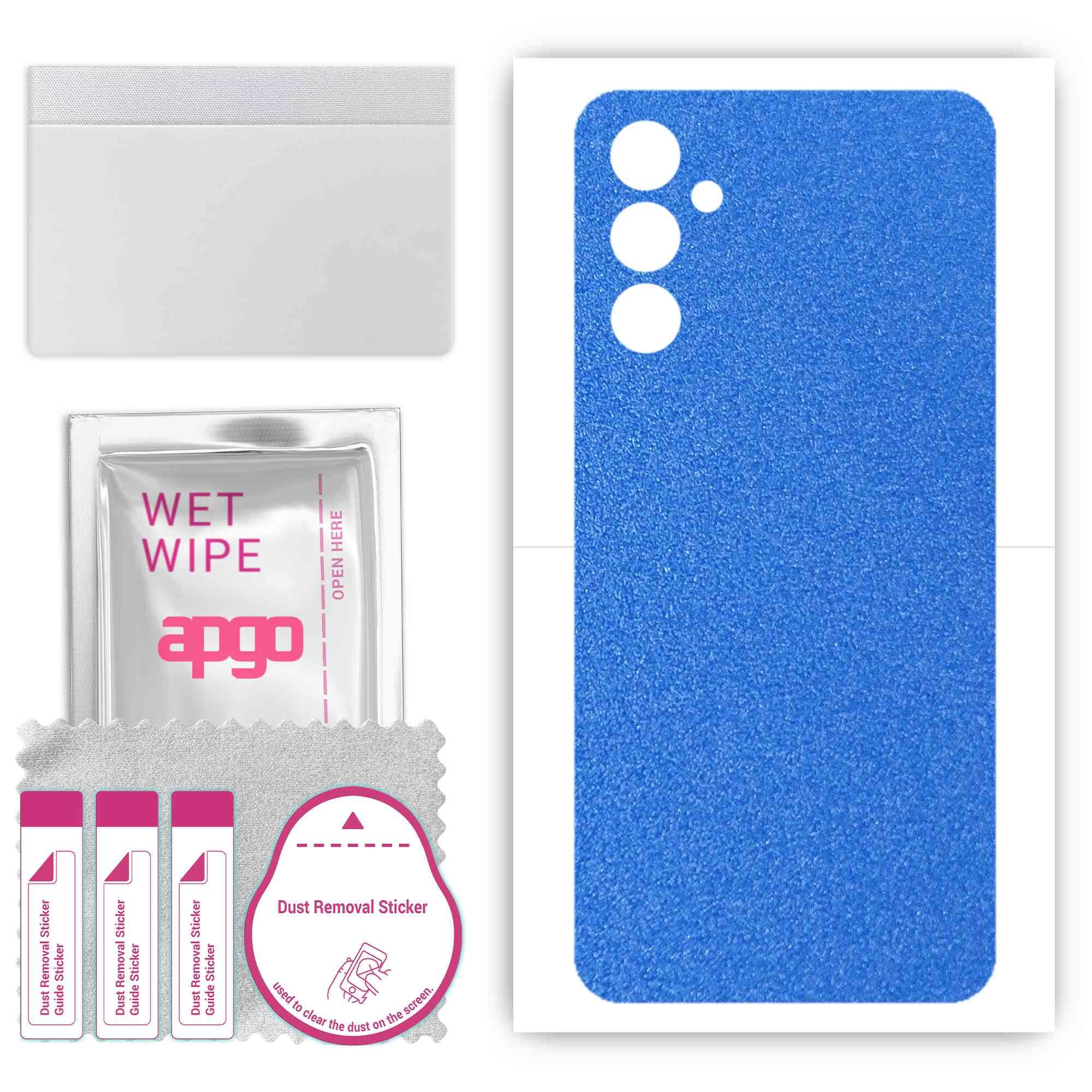 apgo BACK SKIN Film Pellicola protettiva Protezione Posteriore per Samsung Galaxy A34, skin sticker film foil vinyl Blu pastello opaco