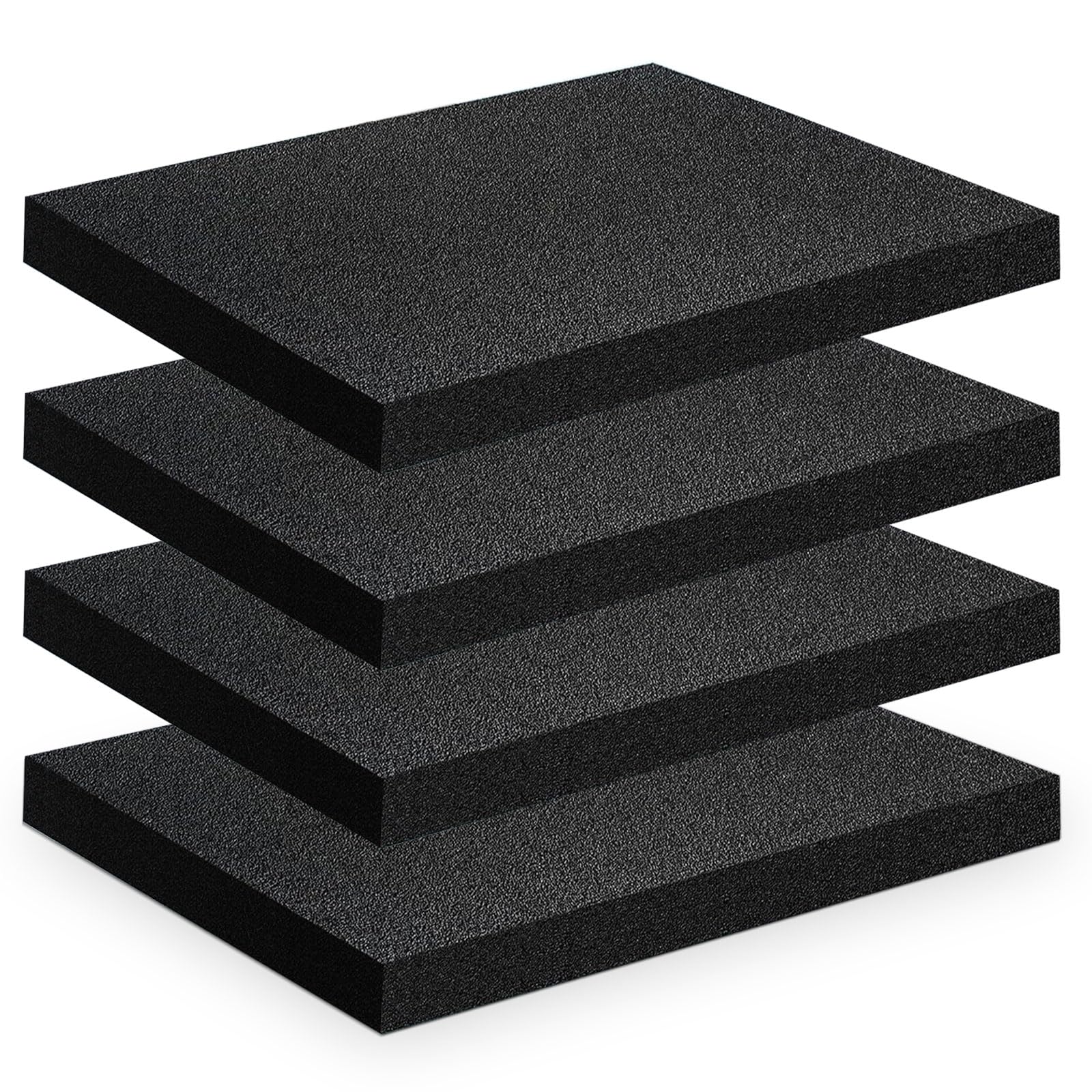 4 Stück Schaumstoff, 40 x 30 x 4cm Schaumstoff Zuschnit, Schaumstoffeinlage Werkzeug Schwarz für Auseinandernehmen für Schutzkästen, Präzisionsinstrumente