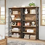 Tribesigns 6-Tier Tall Bookshelf, 71" Industrial Bookcase with Metal Frame, Freestanding Open Storage Shelves for Home Office, Living Room, Bedroom