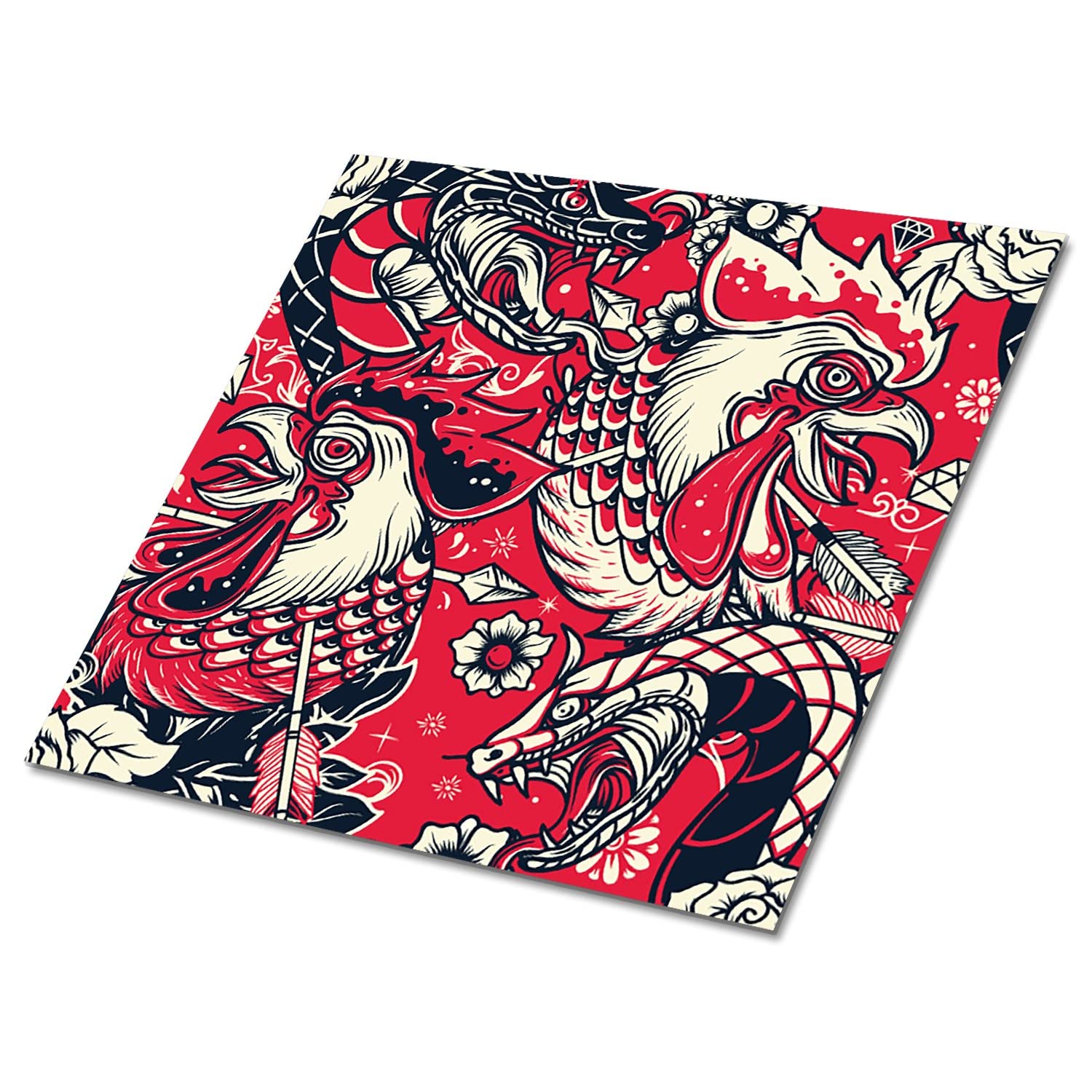 Rénover un mur abîmé sans travaux avec le carrelage autocollant rouge et imperméable de 30x30 cm
