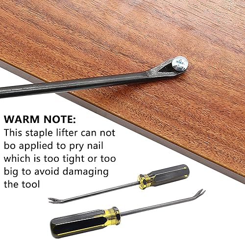 Miniatura 6 de Levantador de tachuelas, extractor de uñas de 0.118 pulgadas, con punta en U, herramienta de extracción de destornillador de uñas (2 unidades)