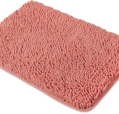 Miniatura 238 de Yeaban Alfombras de baño gris oscuro – Gruesas alfombras de baño de chenilla | Alfombras de baño absorbentes y lavables antideslizantes, alfombras