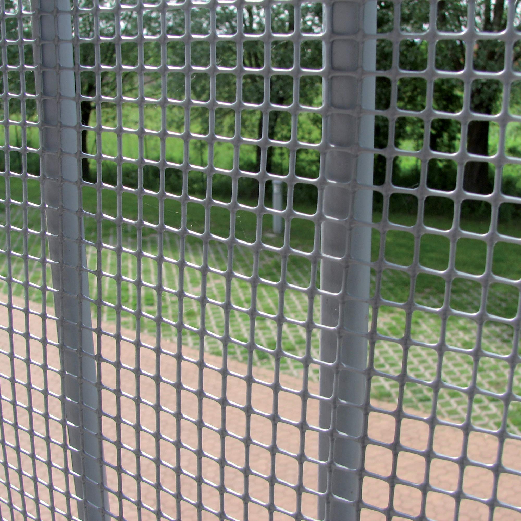 TENAX Quadra 10 zilver 1,00 x 10 m, beschermingsnet van kunststof voor balkon, terras, poort en omheining