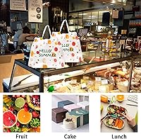 Vista 6 de 50 bolsas preciosas para llevar, reutilizables, impermeables, gruesas, de plástico, con cordón, bolsas de restaurante con asas, bolsa de regalo