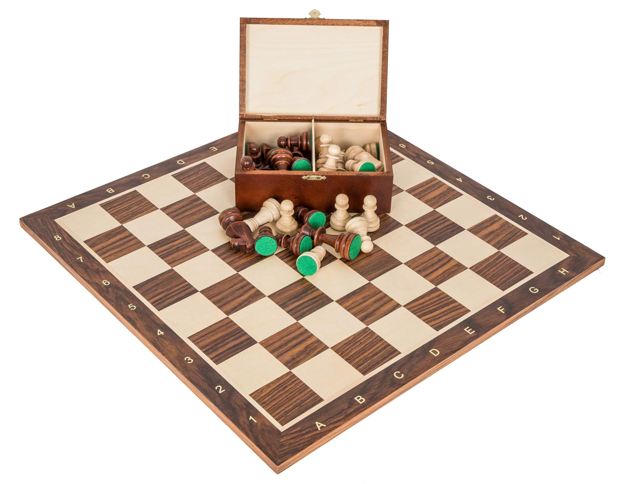 Square - Set D'Échecs Pro N°6 - Échiquier Palisander/Sycamore 54 Cm + Pièces Staunton 6 - Fabriqué En Allemagne