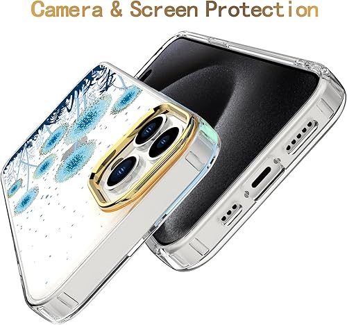 Miniatura 3 de BAISRKE Funda transparente con diseño para iPhone 15 Pro Max de 6.7 pulgadas, con 2 protectores de pantalla + 1 paquete de protector de lente de